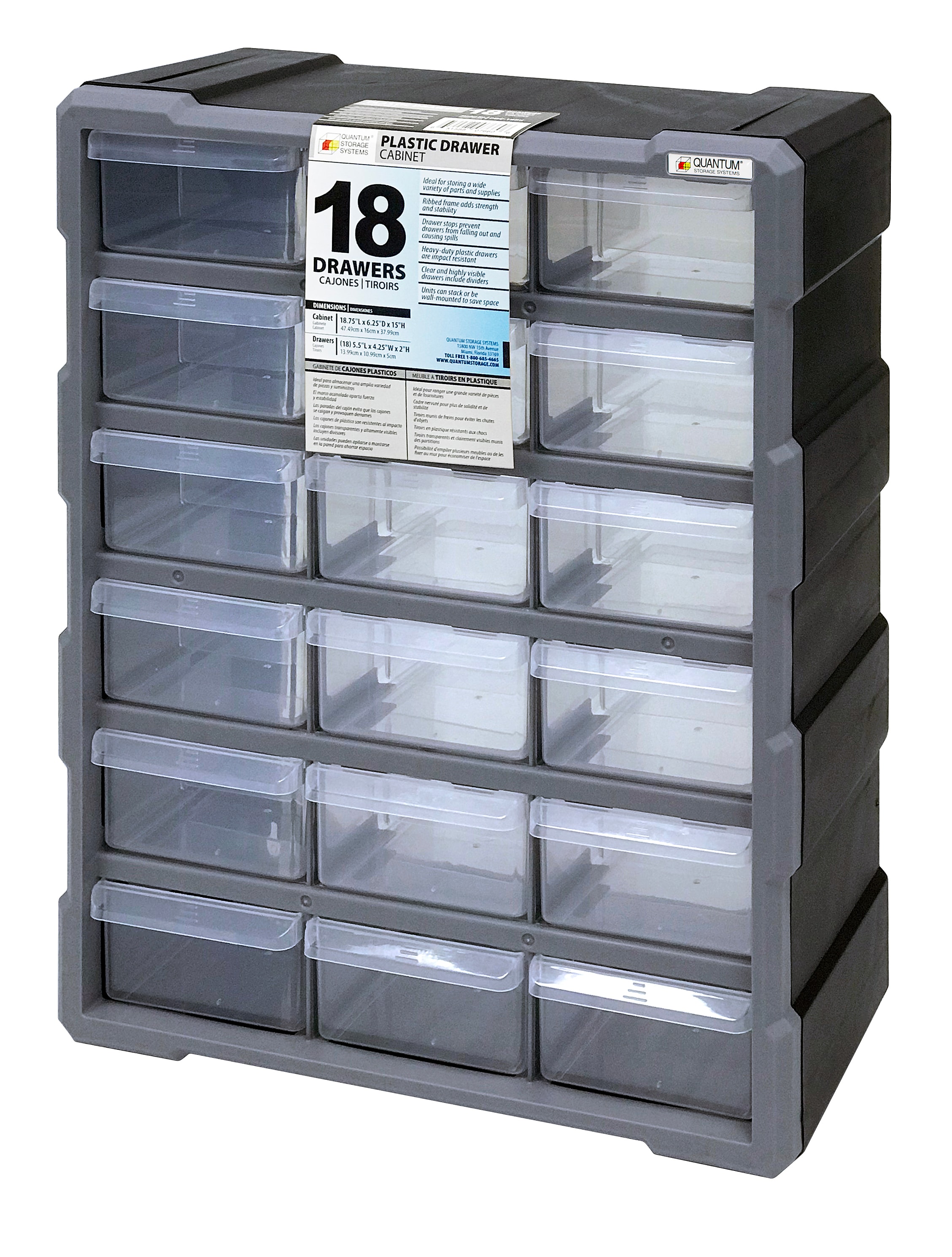 Quantum Storage Systems 18-Compartment Plastic Small Parts Organizer in the Small  Parts Organizers department at