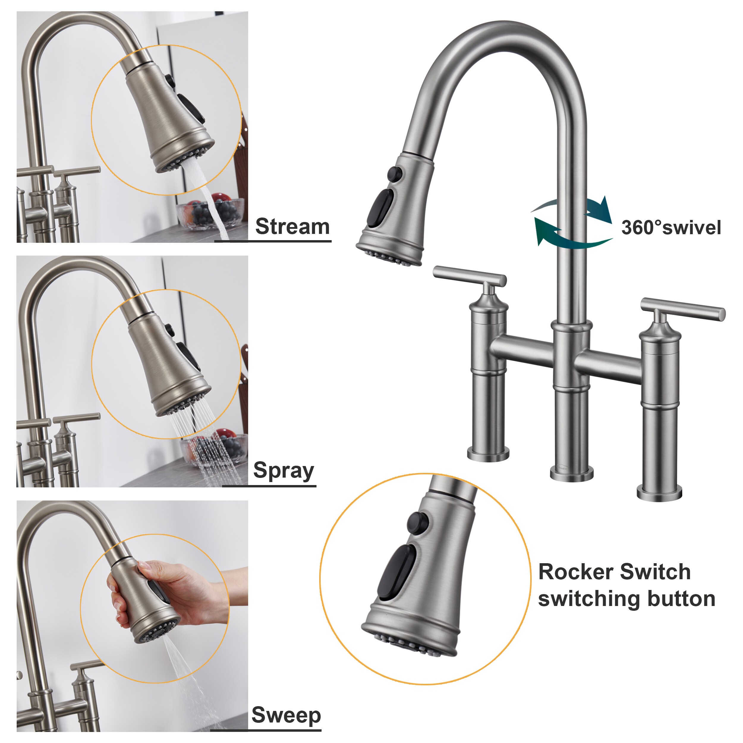 Clihome DG-KF02NS Kitchen-Faucets - View #5