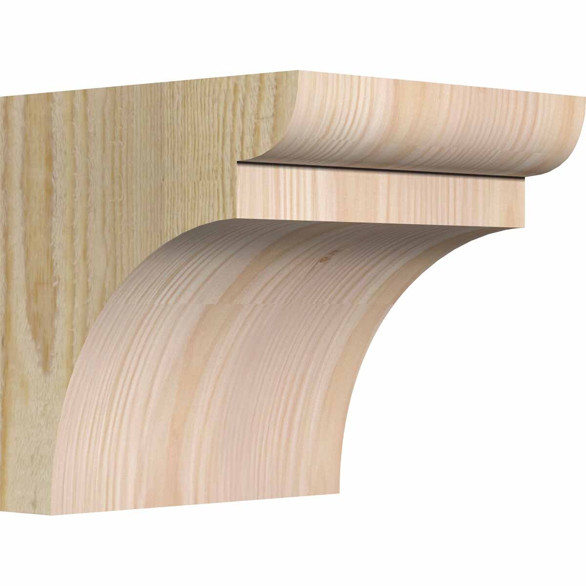 Ekena Millwork COR06X06X06YOR00RDF 6-in x 6-in x 6-in Yorktown Unfinished Douglas fir Wood Paintable/Stainable Corbel
