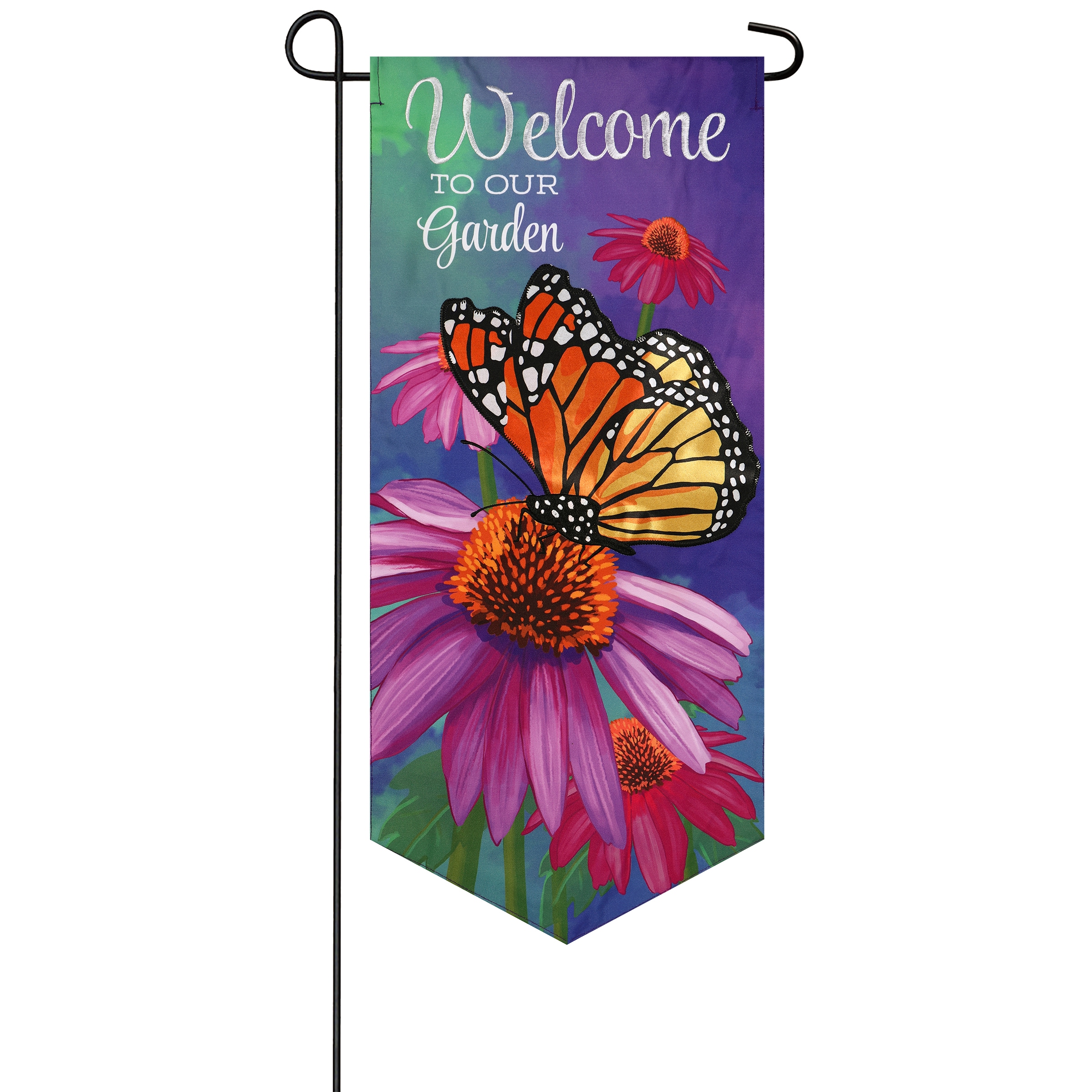 Style Selections ZLW14L11821 1-ft W x 2.3-ft H Butterflies Embroidered Banner Kit
