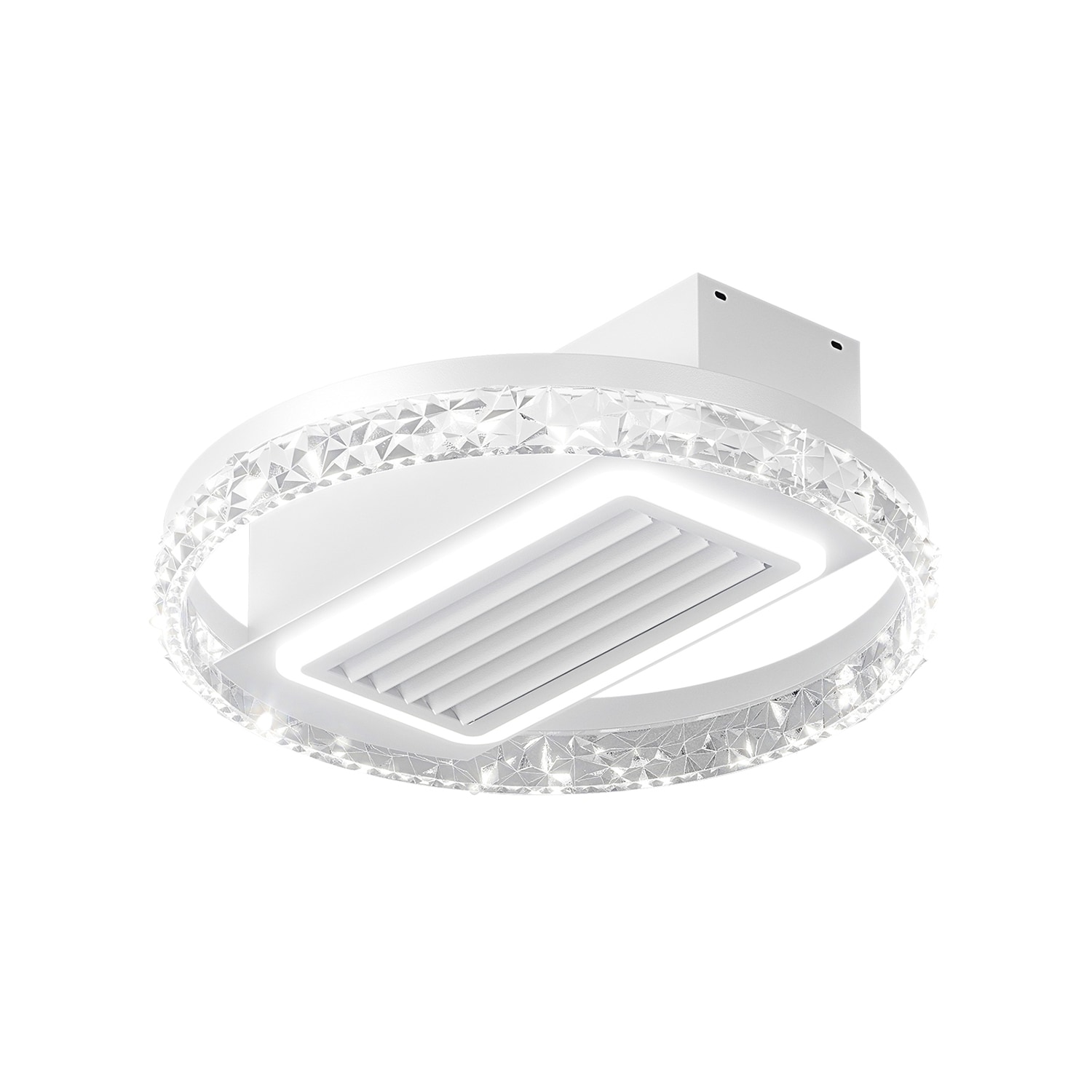 SINOFURN SYA650021BK 19.7-Inches White with Finished Blades Color-Changing Integrated LED Fixture Indoor Flush mount Fandelier Ceiling Fan Light kit compatible and Remote (