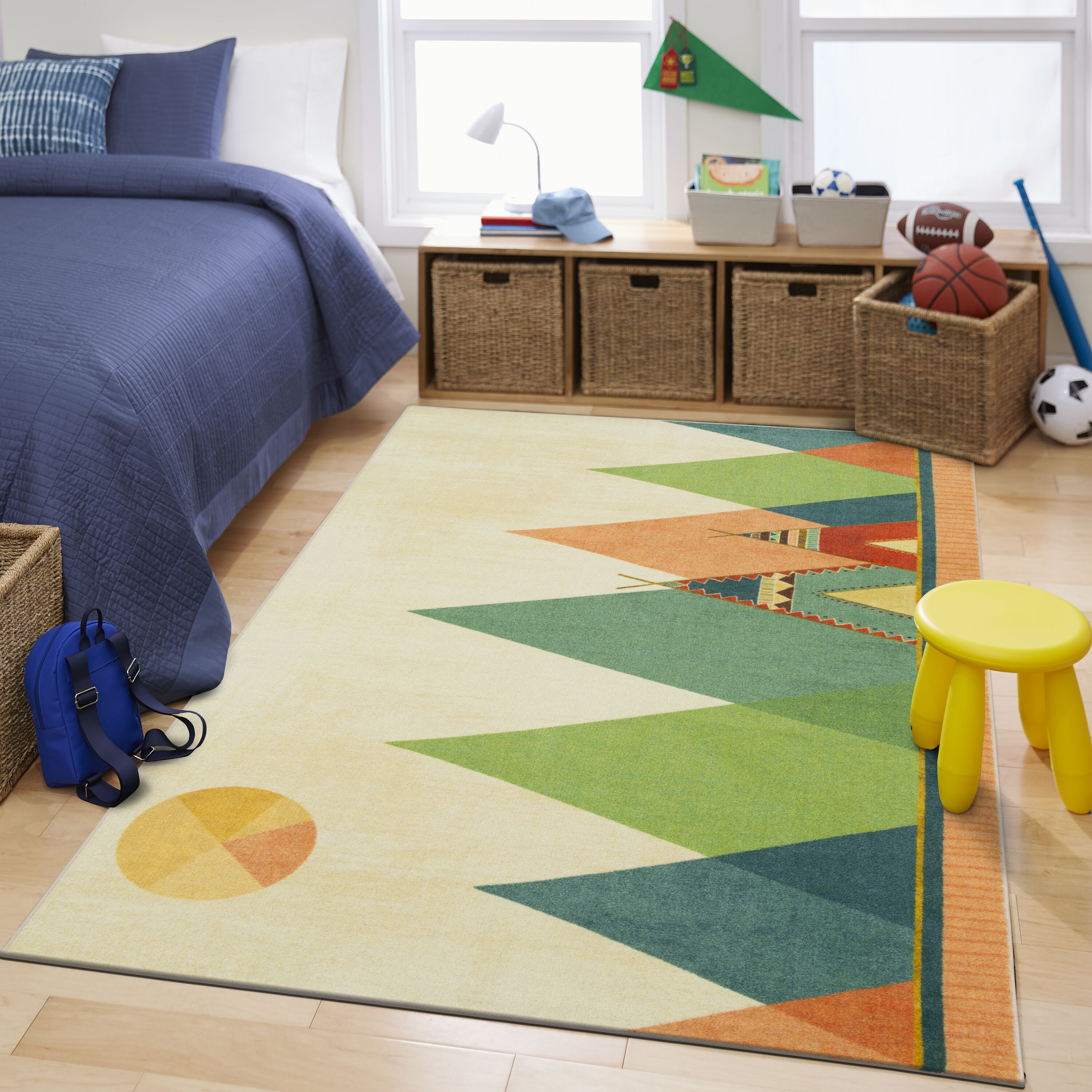 Mohawk Home Z0284 A416 040060 Prismatic 3 x 5 (ft) Tufted Polyester Multi Rectangular Indoor Geometric Southwestern Area rug