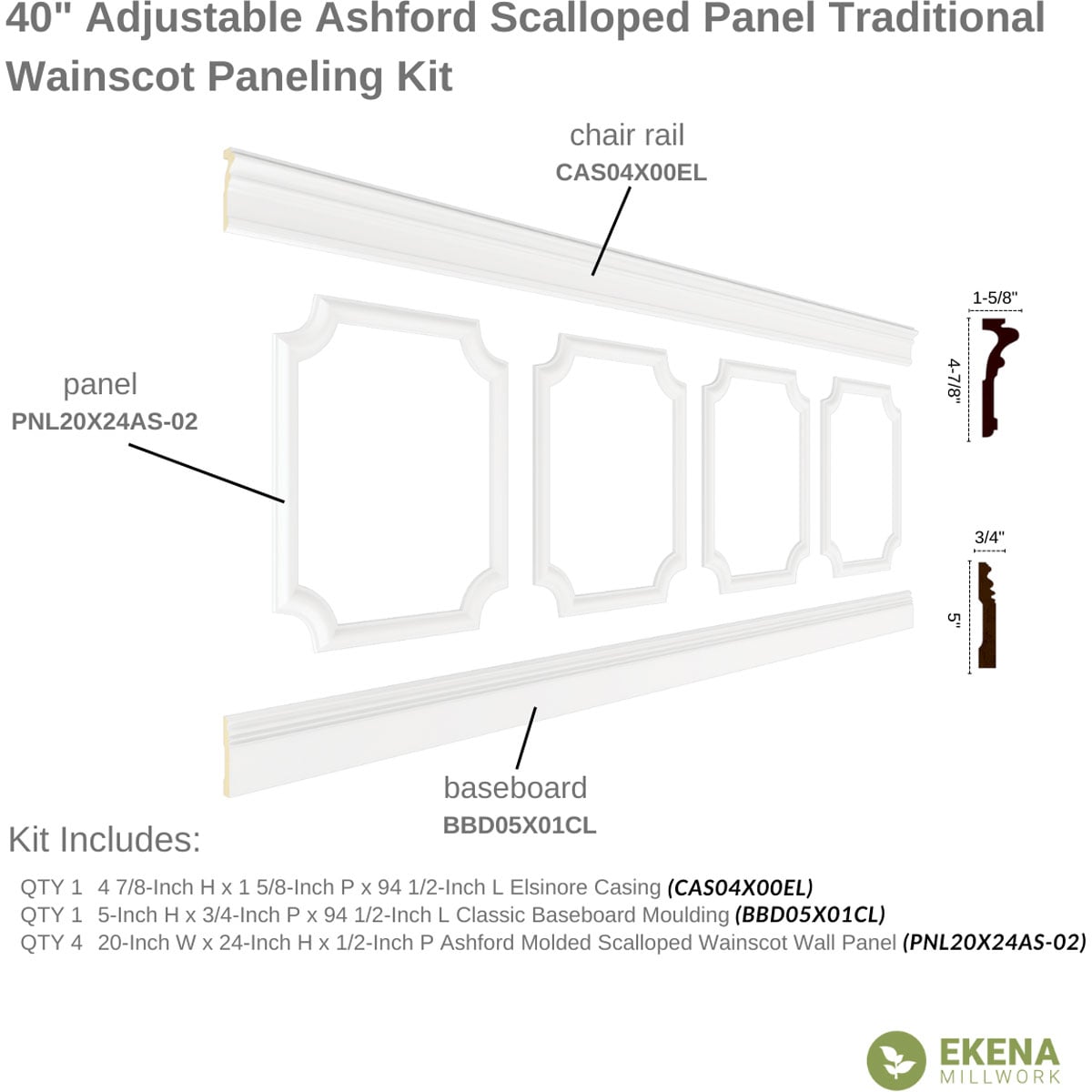 Ekena Millwork WP20X20ENWH Wall-Panels - View #13