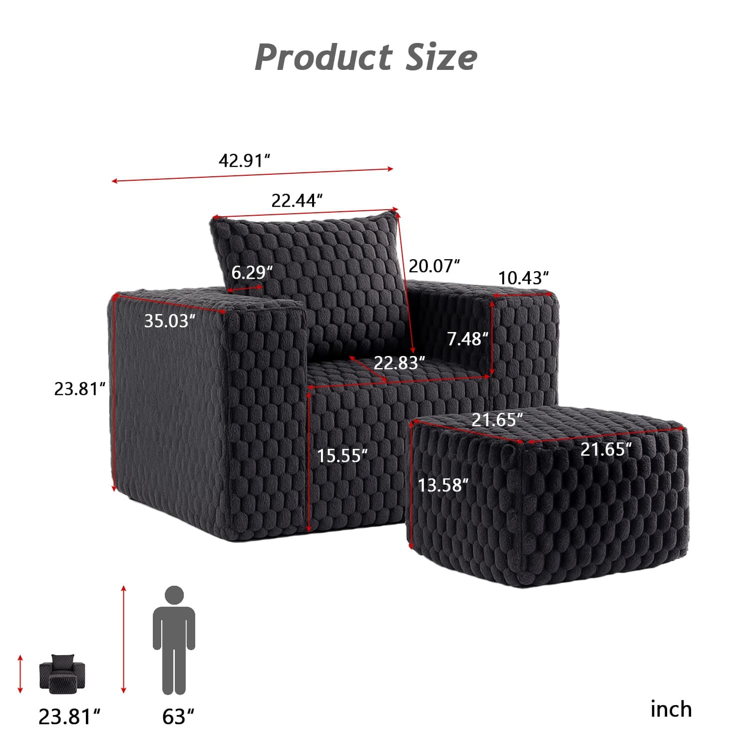 VERYKE LL-SF001GY Sofas-Loveseats - View #7