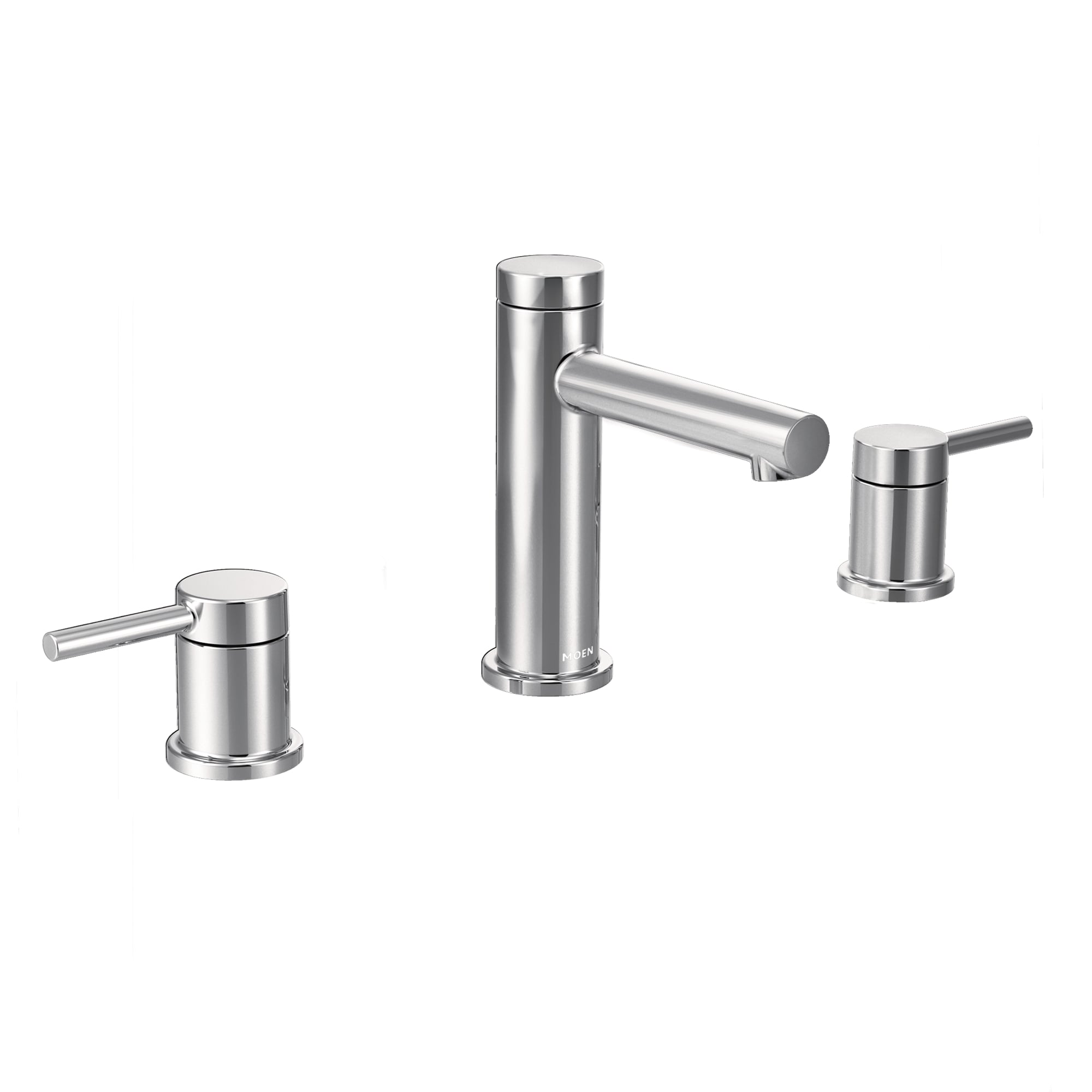 Chrome Modern Widespread Bathroom Faucet with Metal Handles