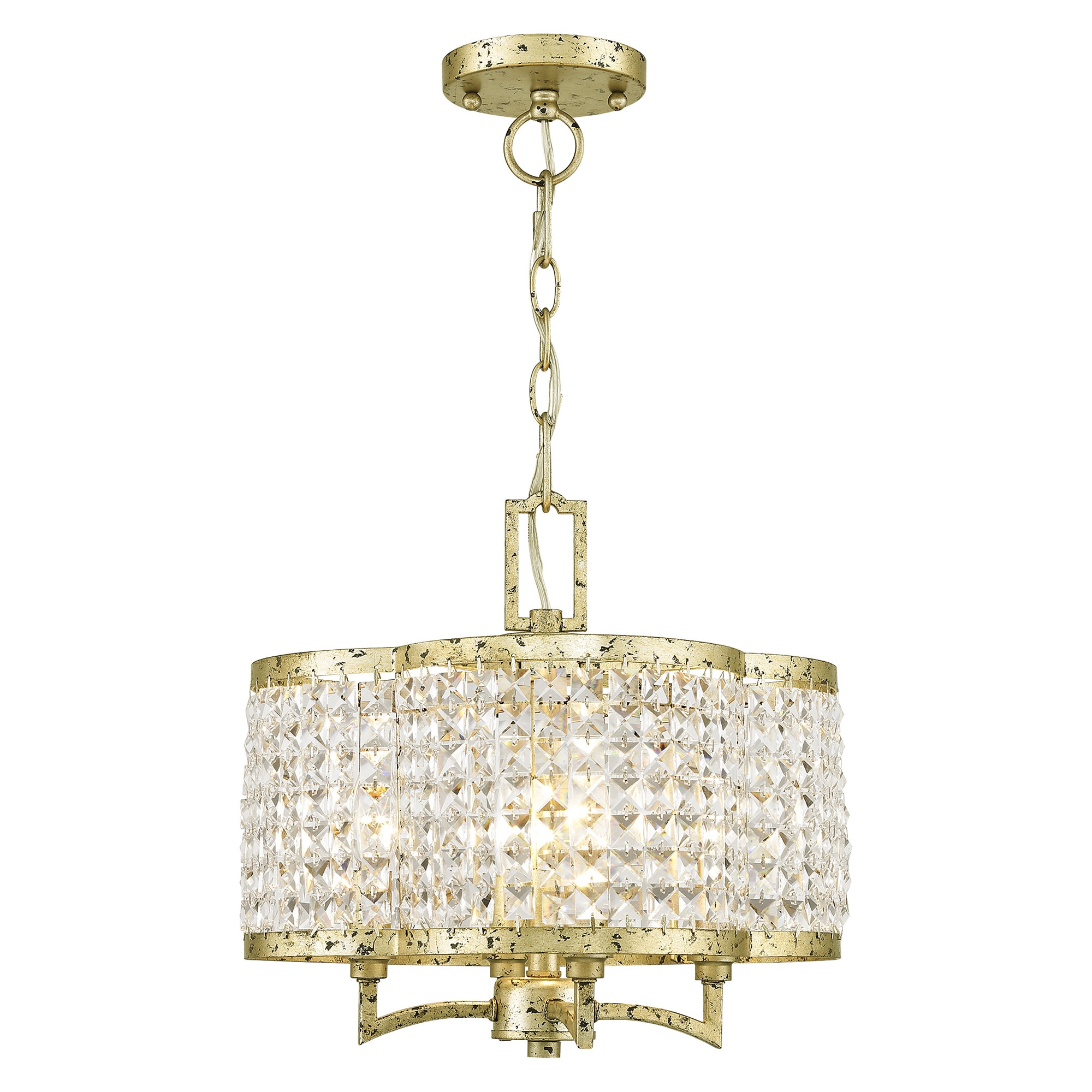 Livex Lighting 50574-28 Grammercy 4 -Light Gold Transitional Crystal For Use in Bathrooms, Bedrooms, Dining Rooms, Foyers, Kitchens, Living Rooms Chandelier