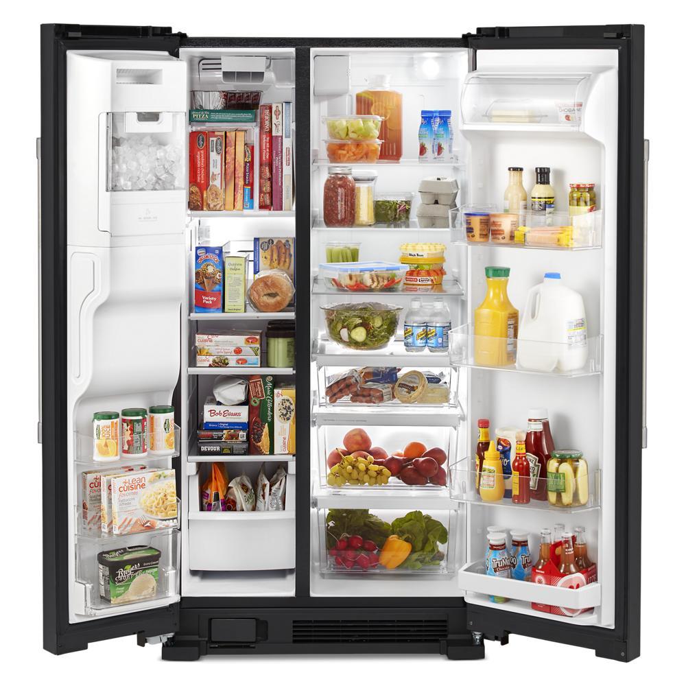 Maytag 24.5-cu ft Side-by-Side Refrigerator with Ice Maker (Cast Iron ...