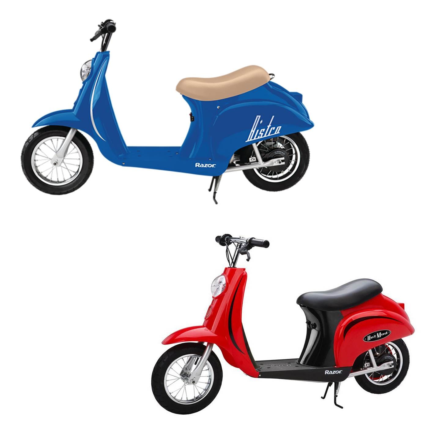 Pocket Mod Mini Euro 24V 250W Electric Motor Scooter (2-Pack), Blue and Red | - Razor 111057