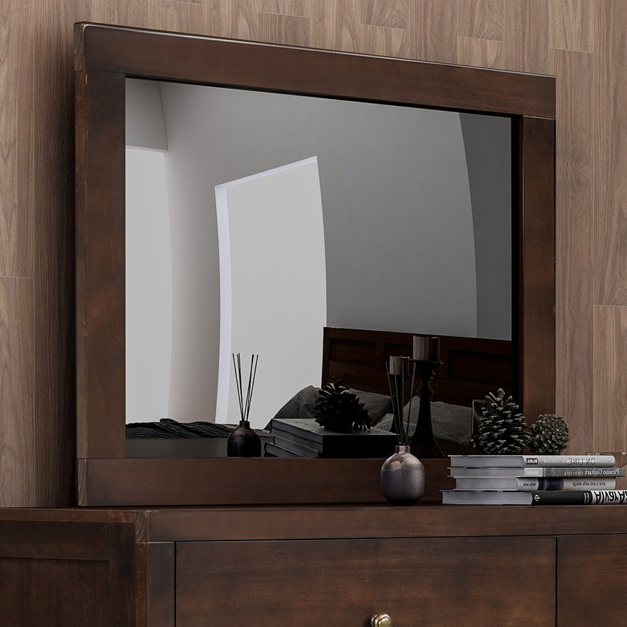 Casainc Dresser Black Oak 1 Drawer, Drawer Combo Dresser With Mirror