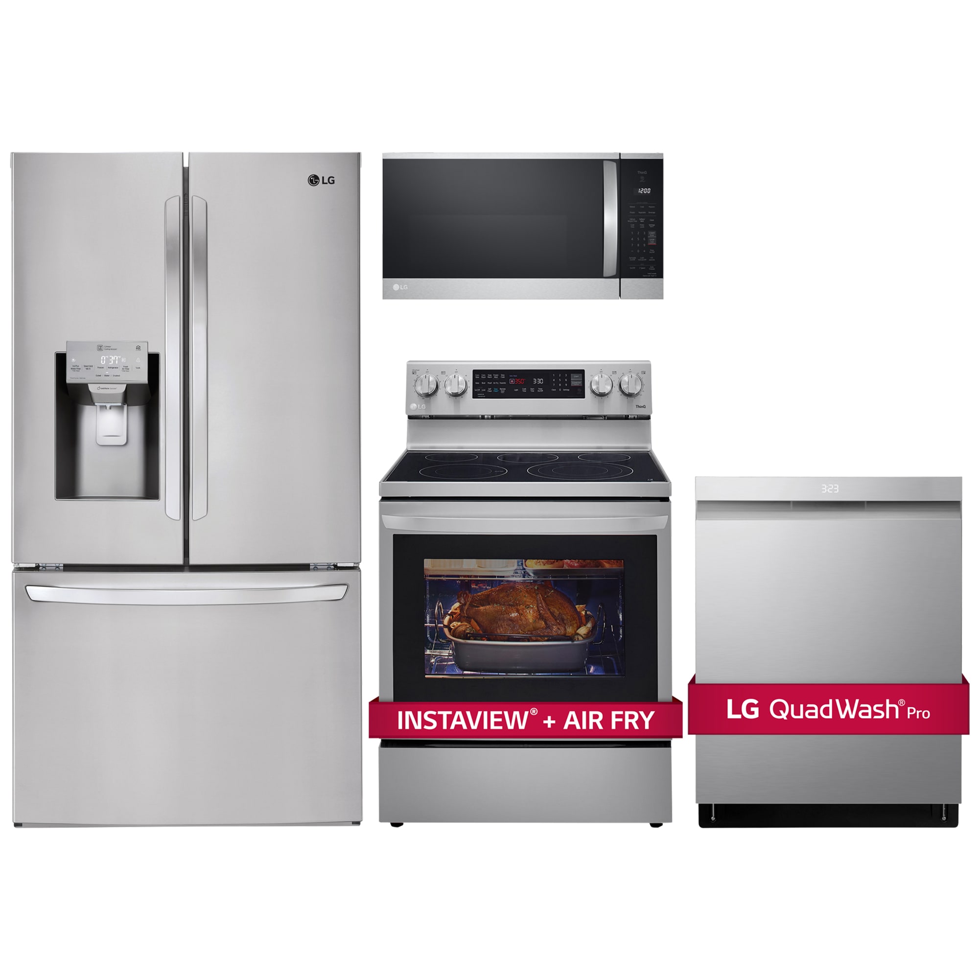 LG 26 Cu. Ft. 3-Door French Door Refrigerator with SmartThinQ in Stainless  Steel with Dual Icemaker