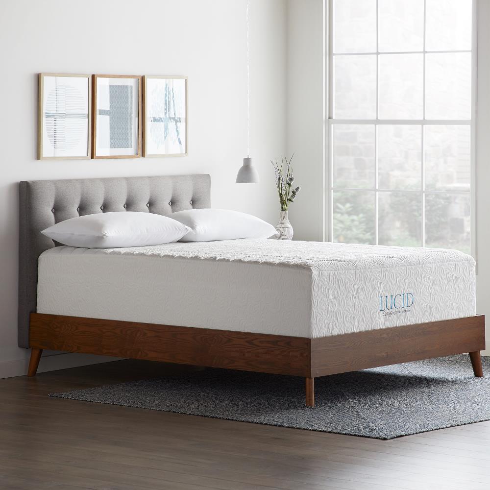 Lucid 16 inch plush memory foam on sale and latex mattress