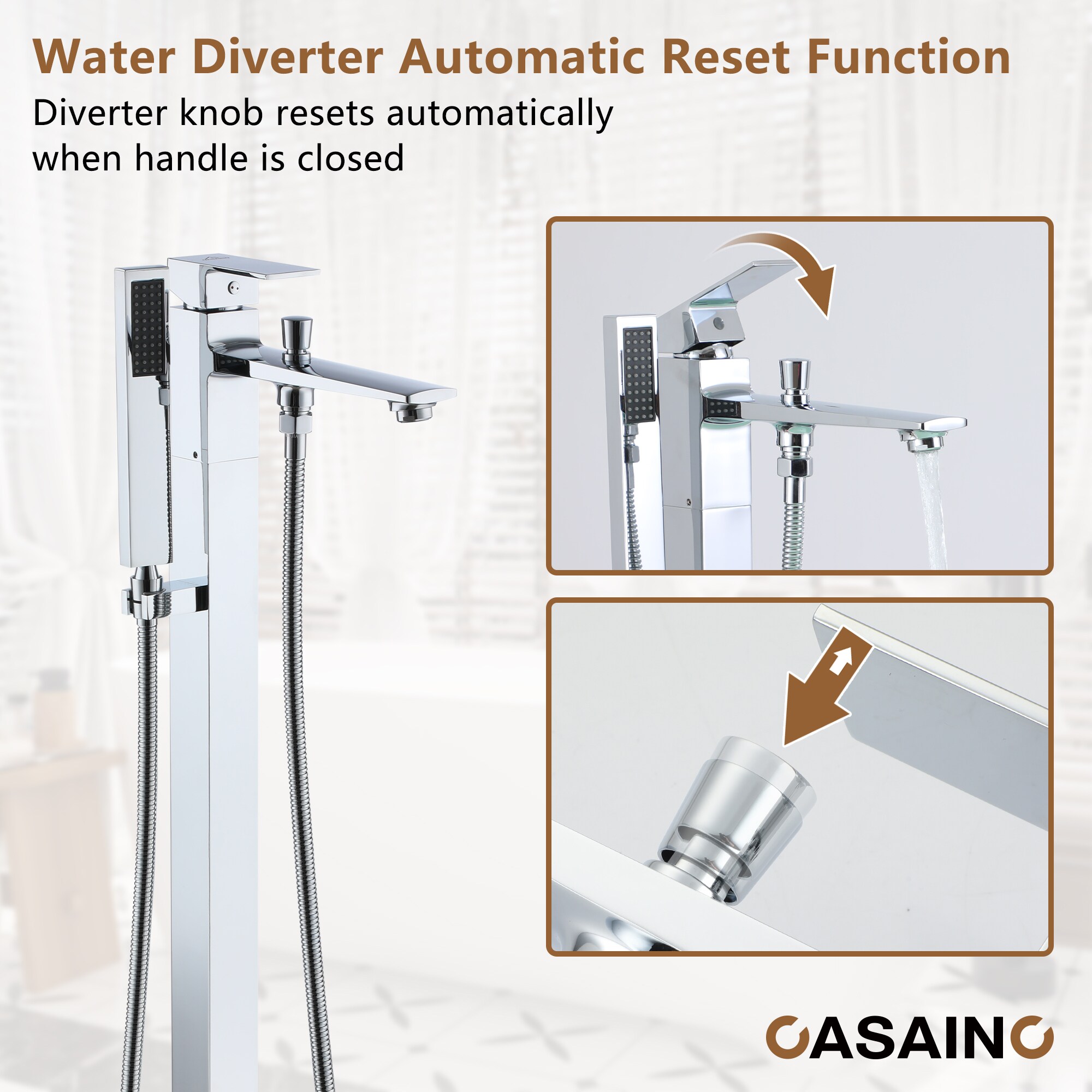 CASAINC KCLT0055-CP Roman-Tub-Faucets - View #7