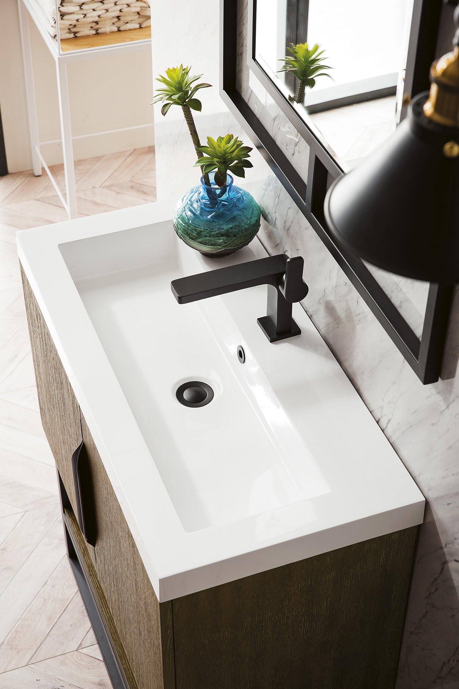 James Martin Columbia 73 Single Glossy White Bathroom Vanity With