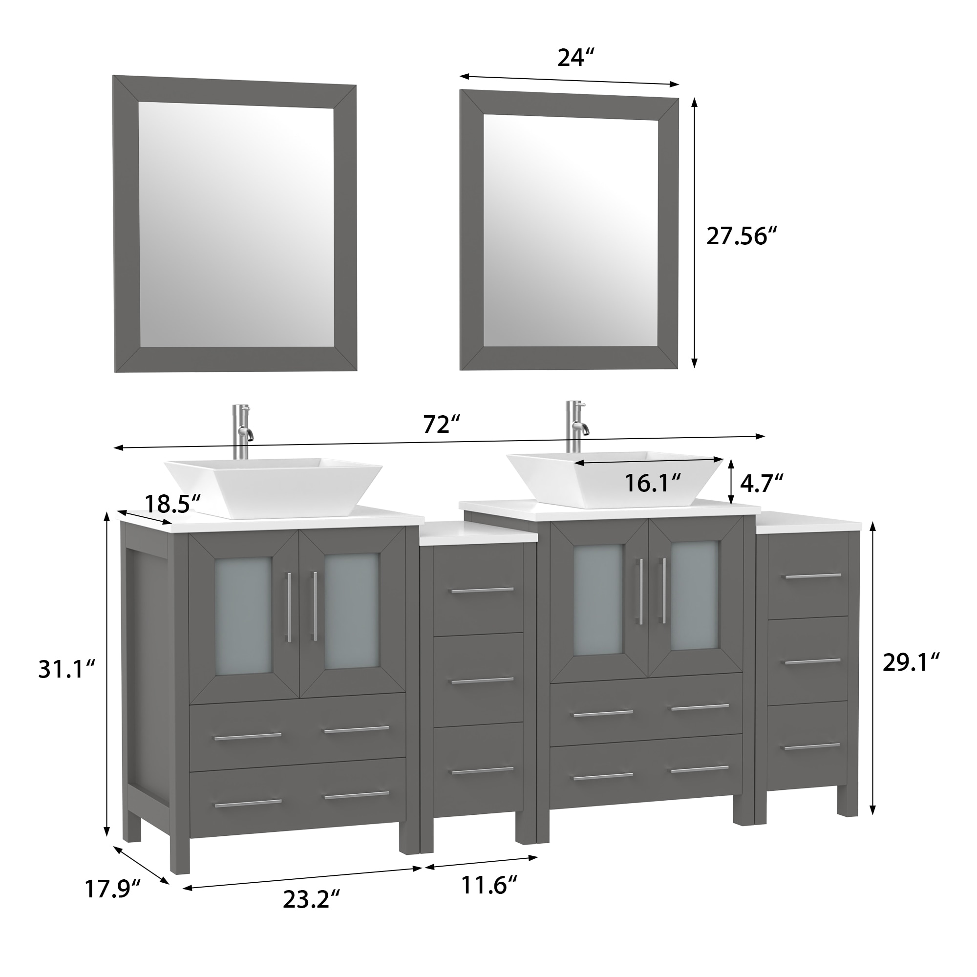 Vanity Art VA3124-72G Bath-Vanity-Combo - View #12