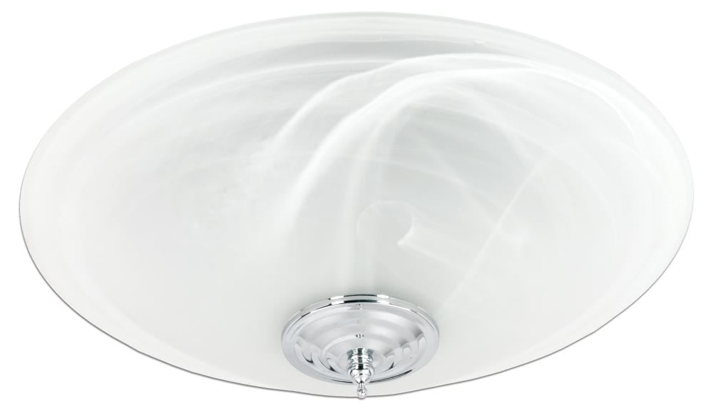 White Frosted Glass 14" Ceiling Mount LED Bathroom Fan