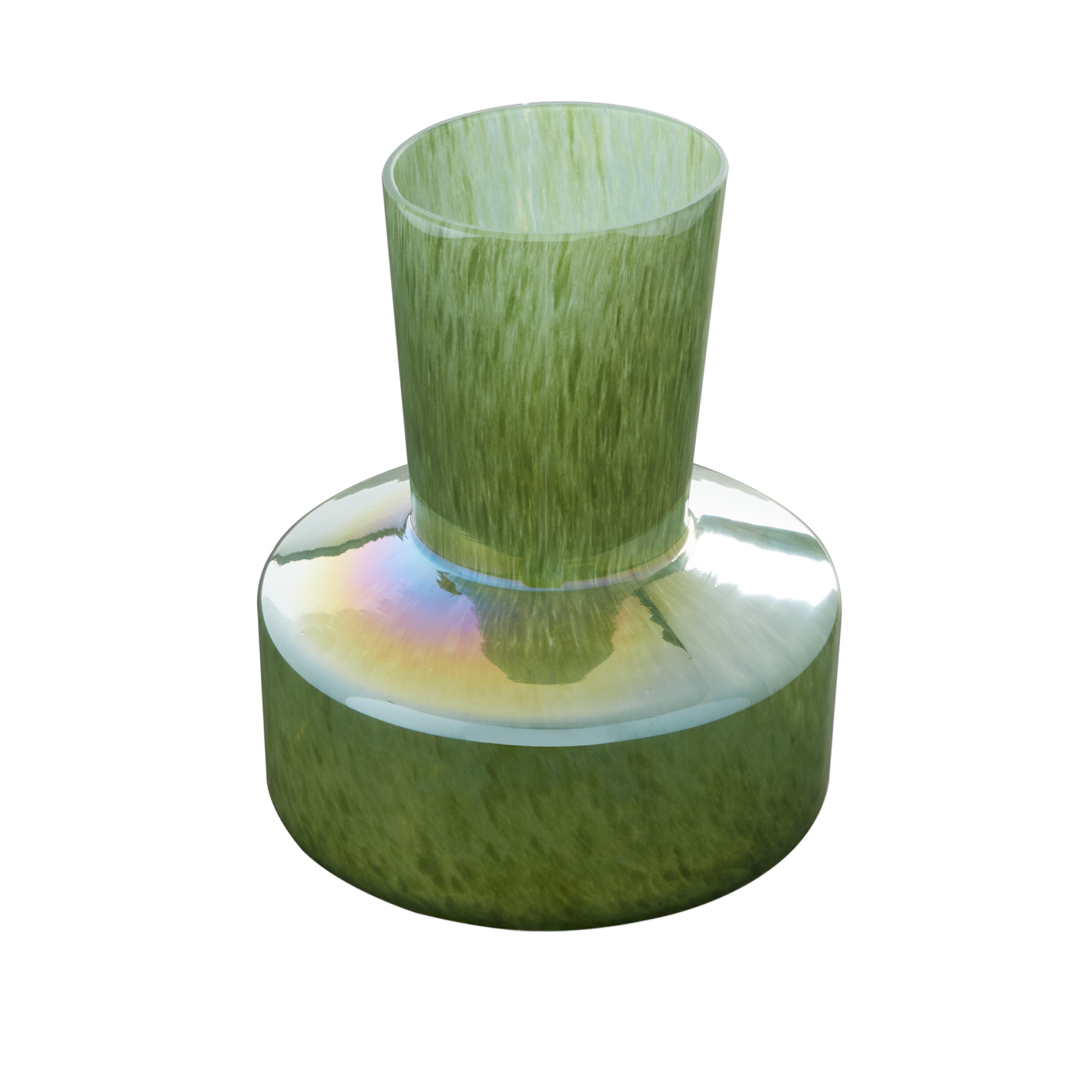 12'' Green Glass Abstract Table Vase