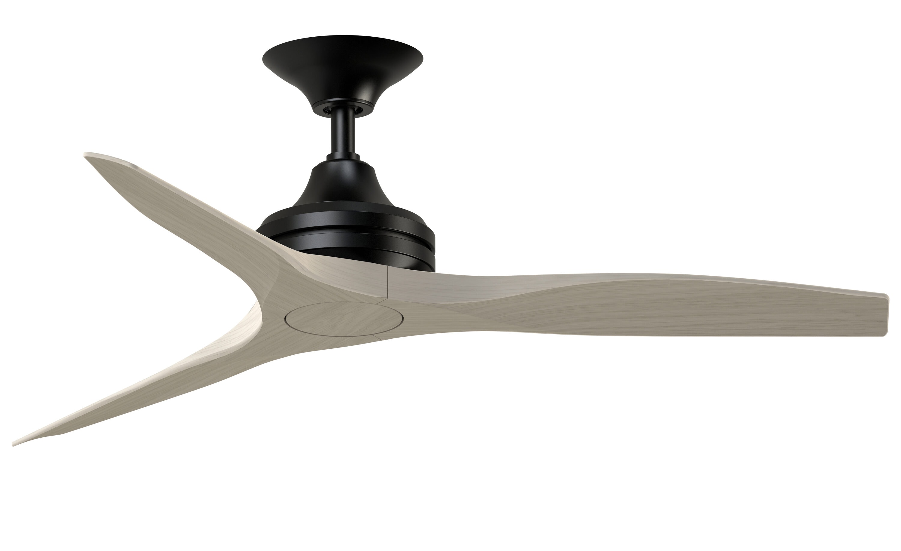 Fanimation FP6721BBL-48WW Spitfire 48-in Outdoor Black with Washed White Blades Propeller Ceiling Fan Light Kit Compatible - Remote Included ( 3 -Blade )