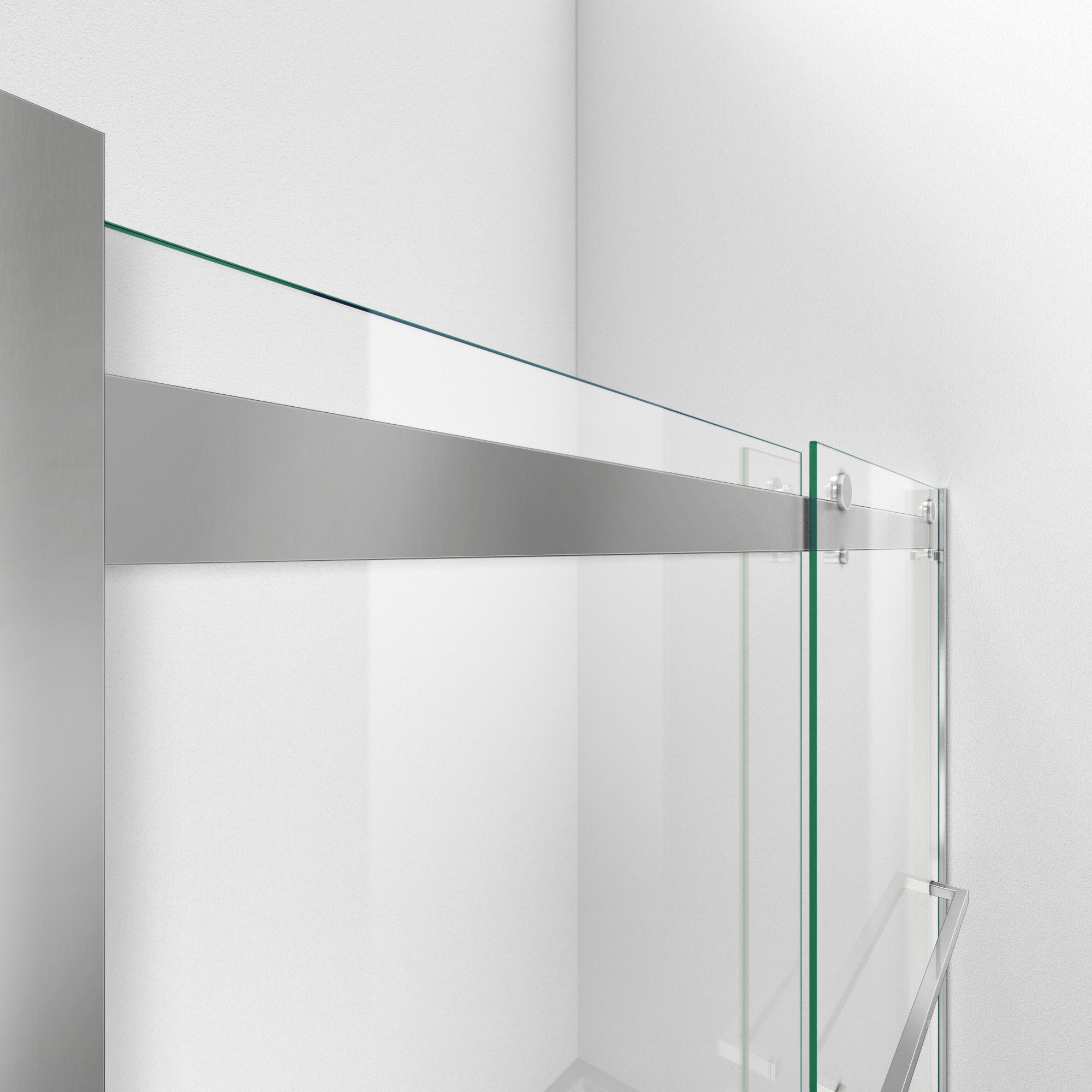 Essence-H 60" x 76" Brushed Nickel Semi-Frameless Shower Door