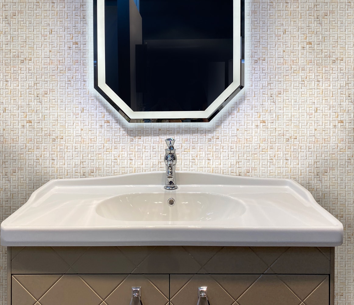Apollo Tile Jewelicious Beige and White Natural Shell 12-in x 12-in Polished Natural Shell Mixed Pattern Patterned Wall Tile (19.02-sq. ft/ Carton)