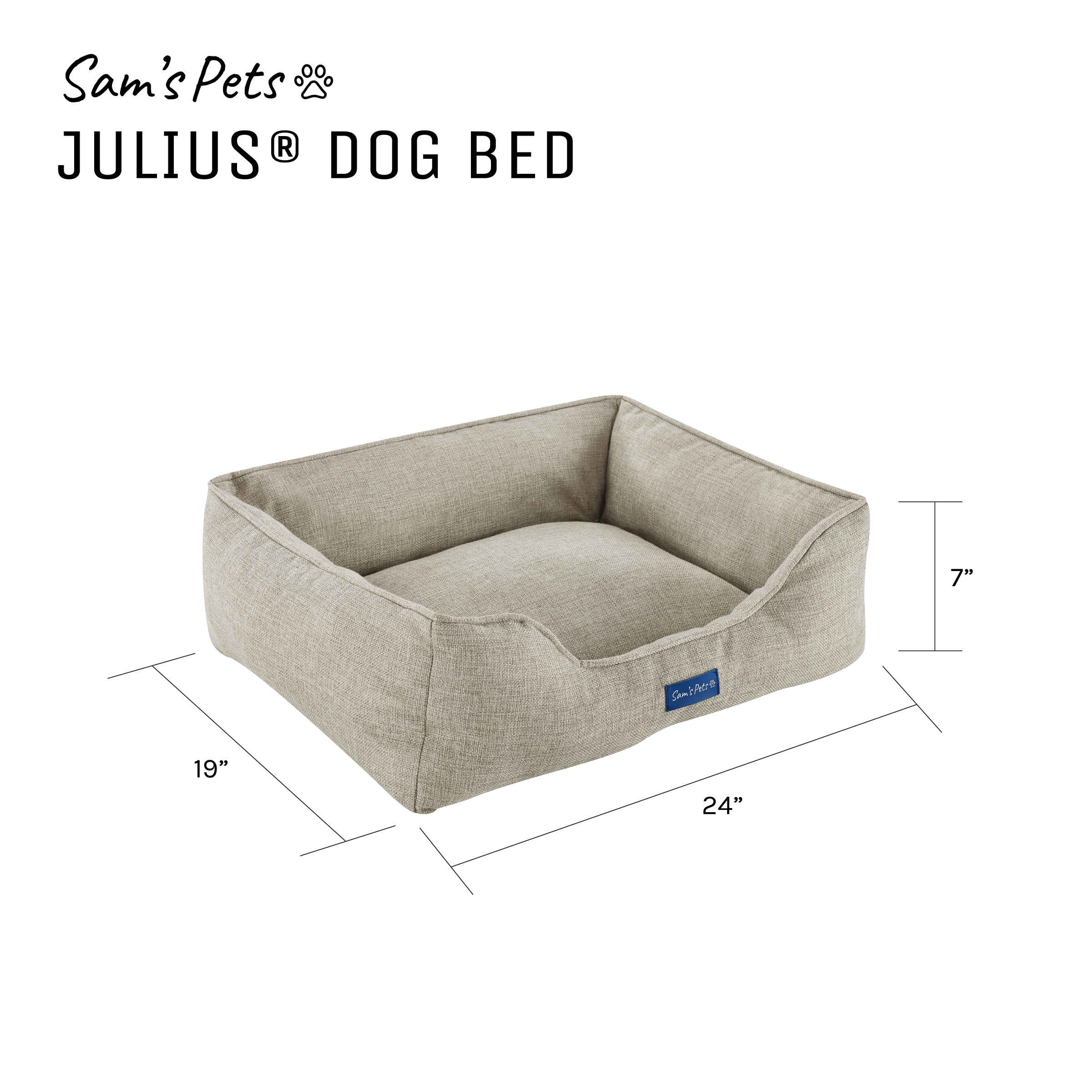 Julius Small Beige Polyester Outdoor Dog Bed