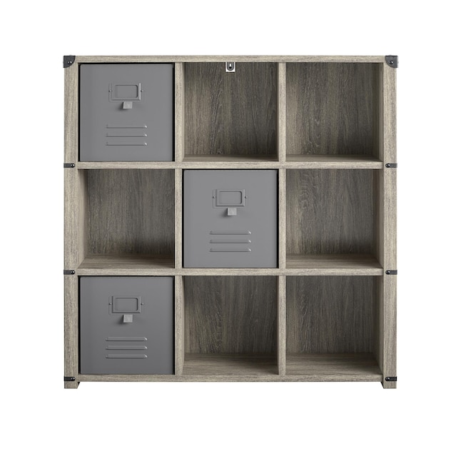 Ameriwood Home Nova Grey Oak 9 Shelf, Ameriwood Rustic Gray Oak 5 Shelf Bookcase