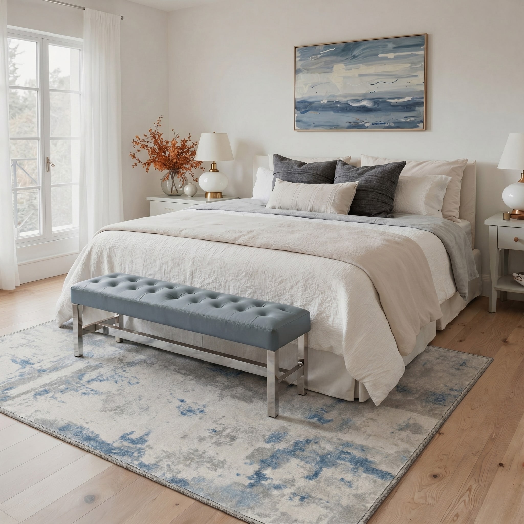 BAVNI 5X7 Area Rug for Living Room Machine Washable Non Slip Backing ...