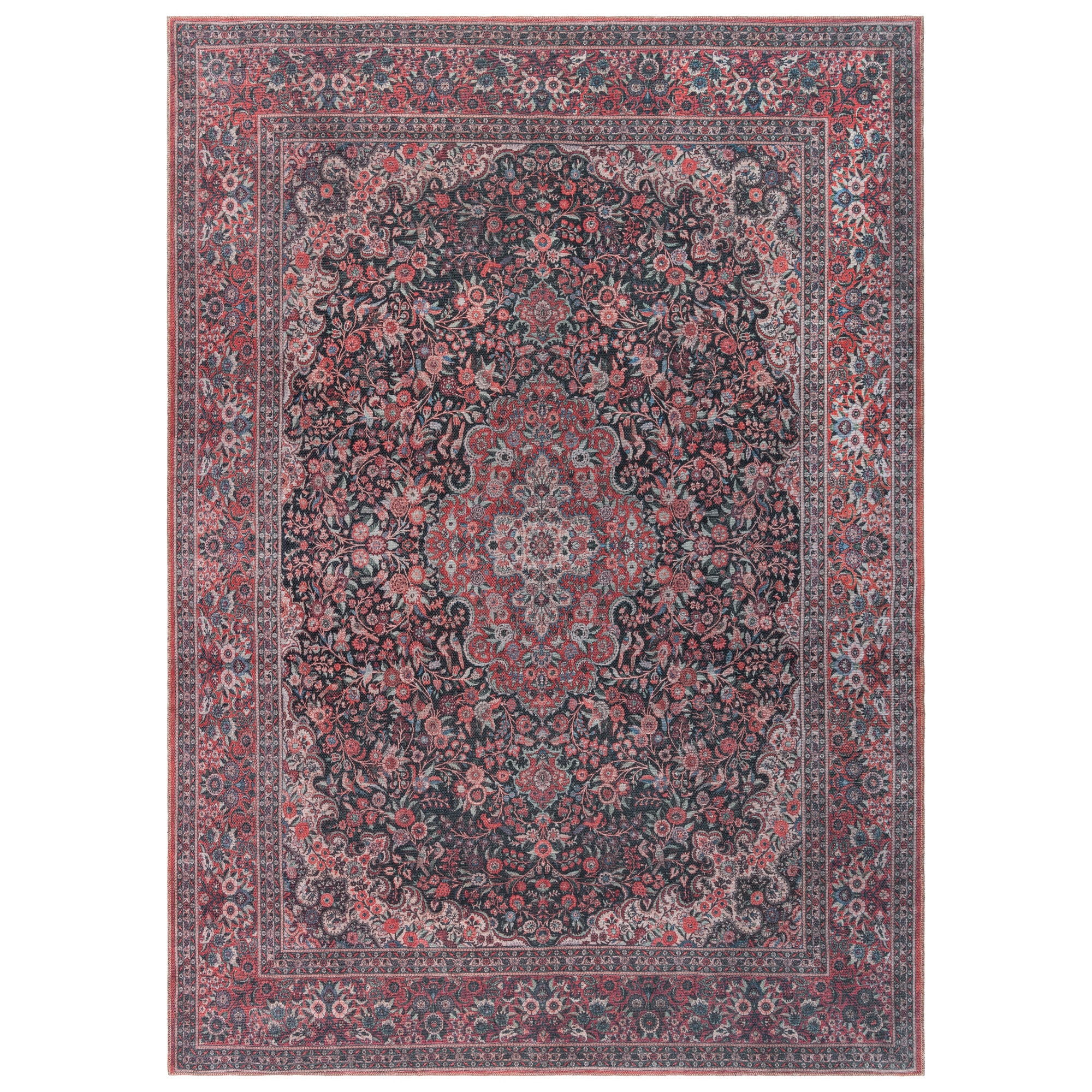 Thomasville Loomed Red Rectangular Indoor Oriental Machine Washable Area Rug - Pet Friendly