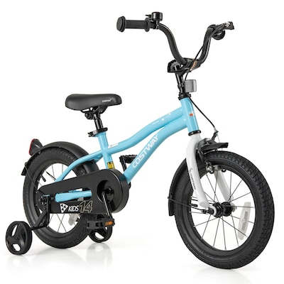 Costway 14 inches Kids Bike for 3-5 Years Old Boys and Girls with Adjustable Seat Handbrake Reflectors Blue