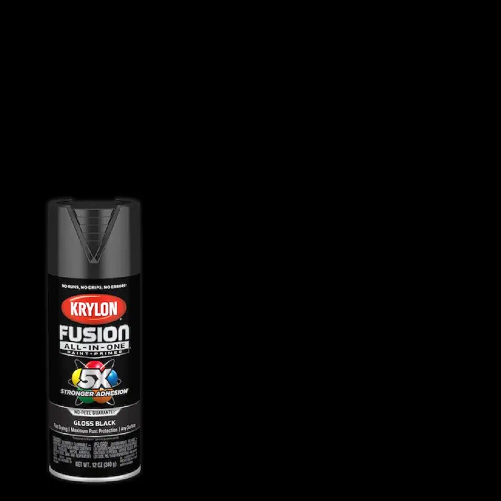 Krylon 812292 Gloss Black Spray paint and primer in one ( NET WT. 12-oz )