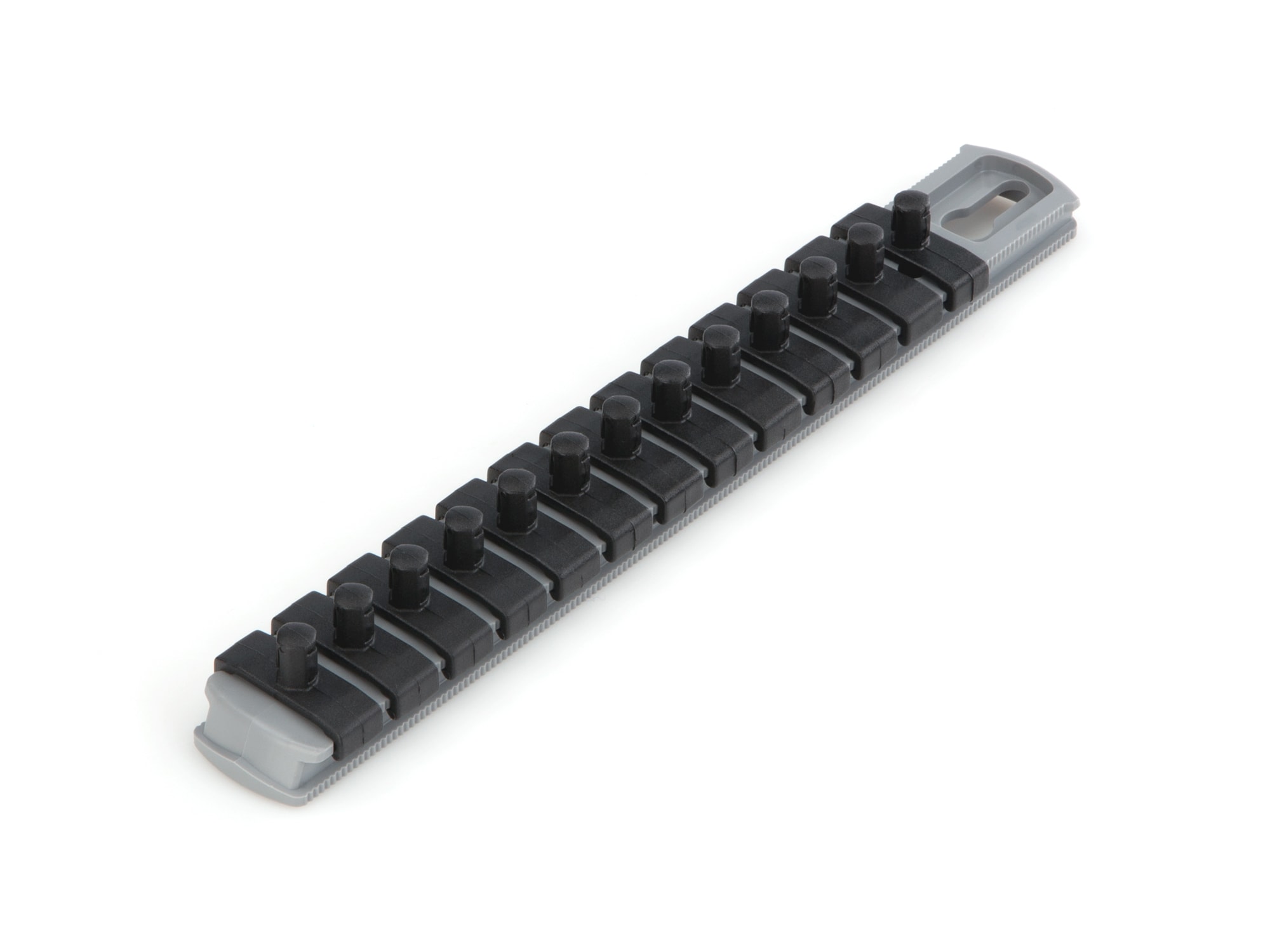 TEKTON OSR01313 Plastic Socket storage - 1/4 in drive x 8 inch socket rail with 13 clips
