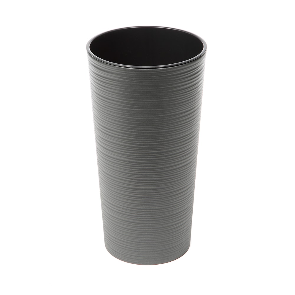 Color and Sabor Mediterano LD30050 Round 11.8-in W Large Gray Plastic Indoor/Outdoor Planter with Drainage Holes
