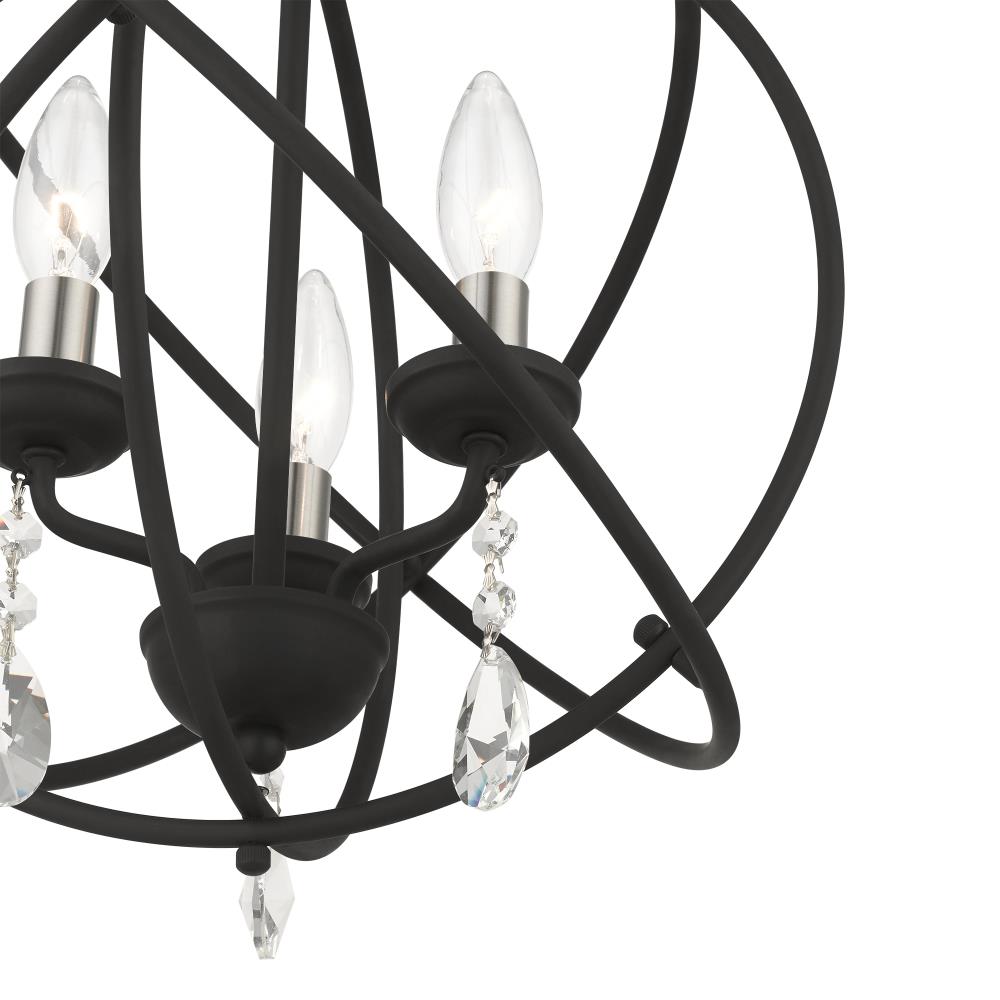 Livex Lighting Aria 3-Light Matte Black Transitional Chandelier 40904 ...