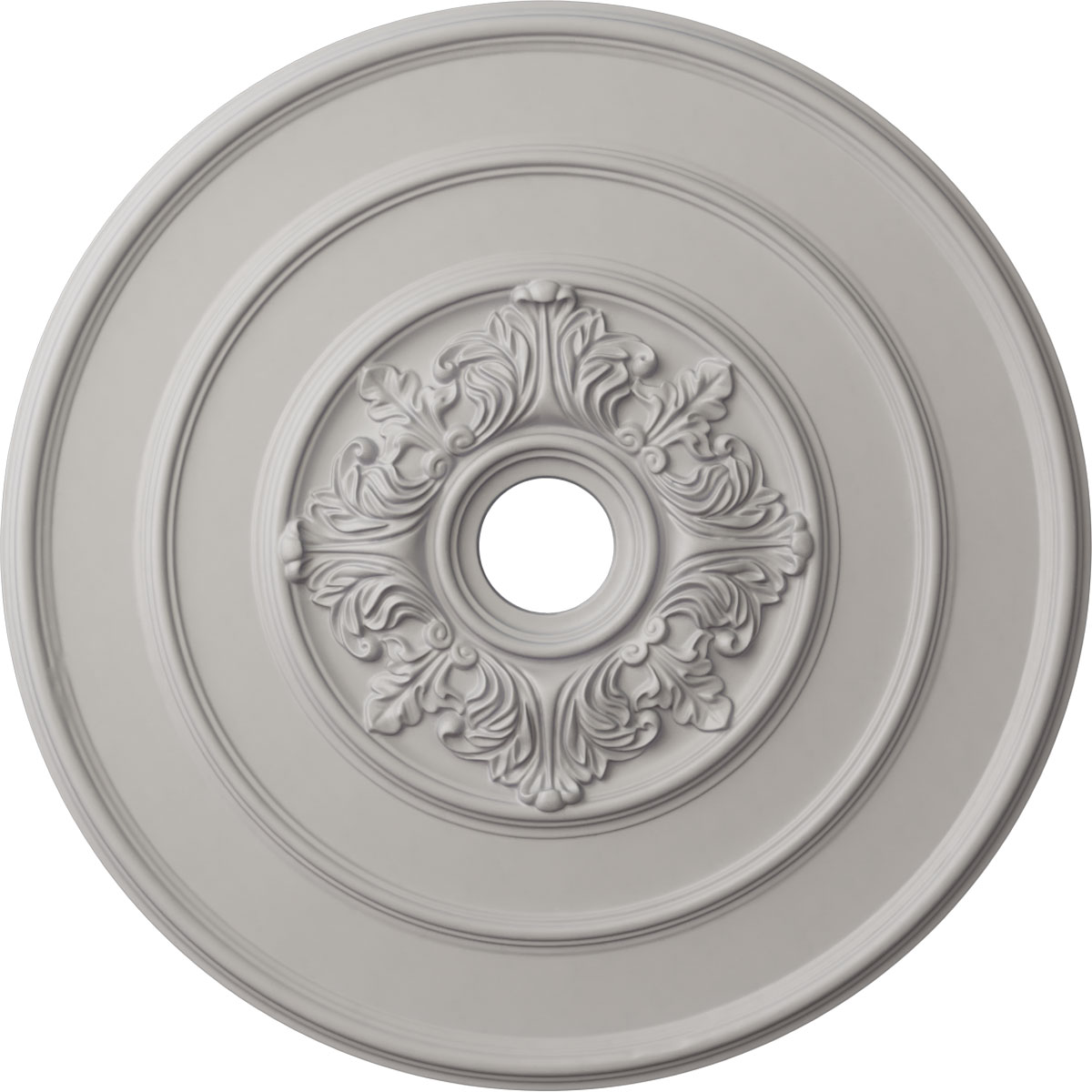 Ekena Millwork CM26TAUWF Traditional with Acanthus Leaves 26-in W x 26-in L Painted Ultra Pure White Polyurethane Whole Ceiling Medallion