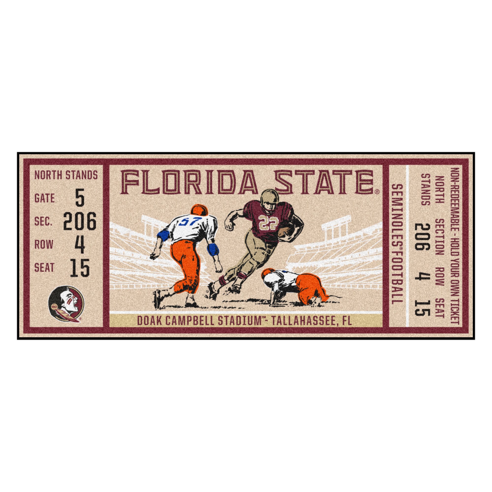 FANMATS 23170 NCAA Ticket Runner 2 x 6 (ft) Tufted Nylon Maroon Rectangular Indoor Runner rug