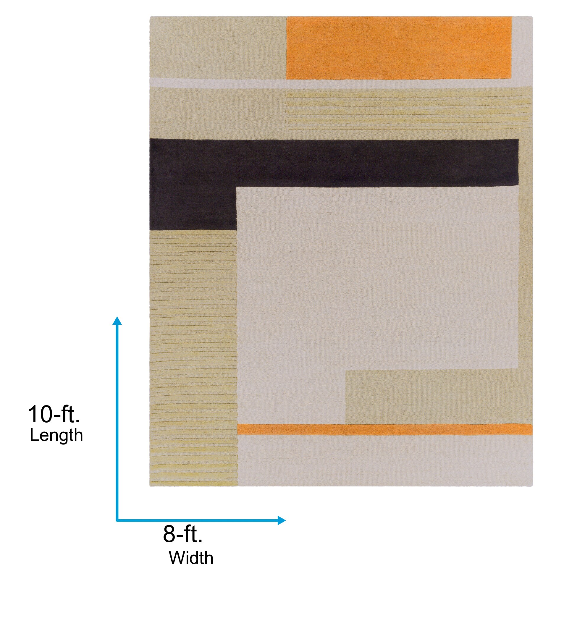 Elegant Gray Geometric 8' x 10' Hand-Tufted Wool Area Rug