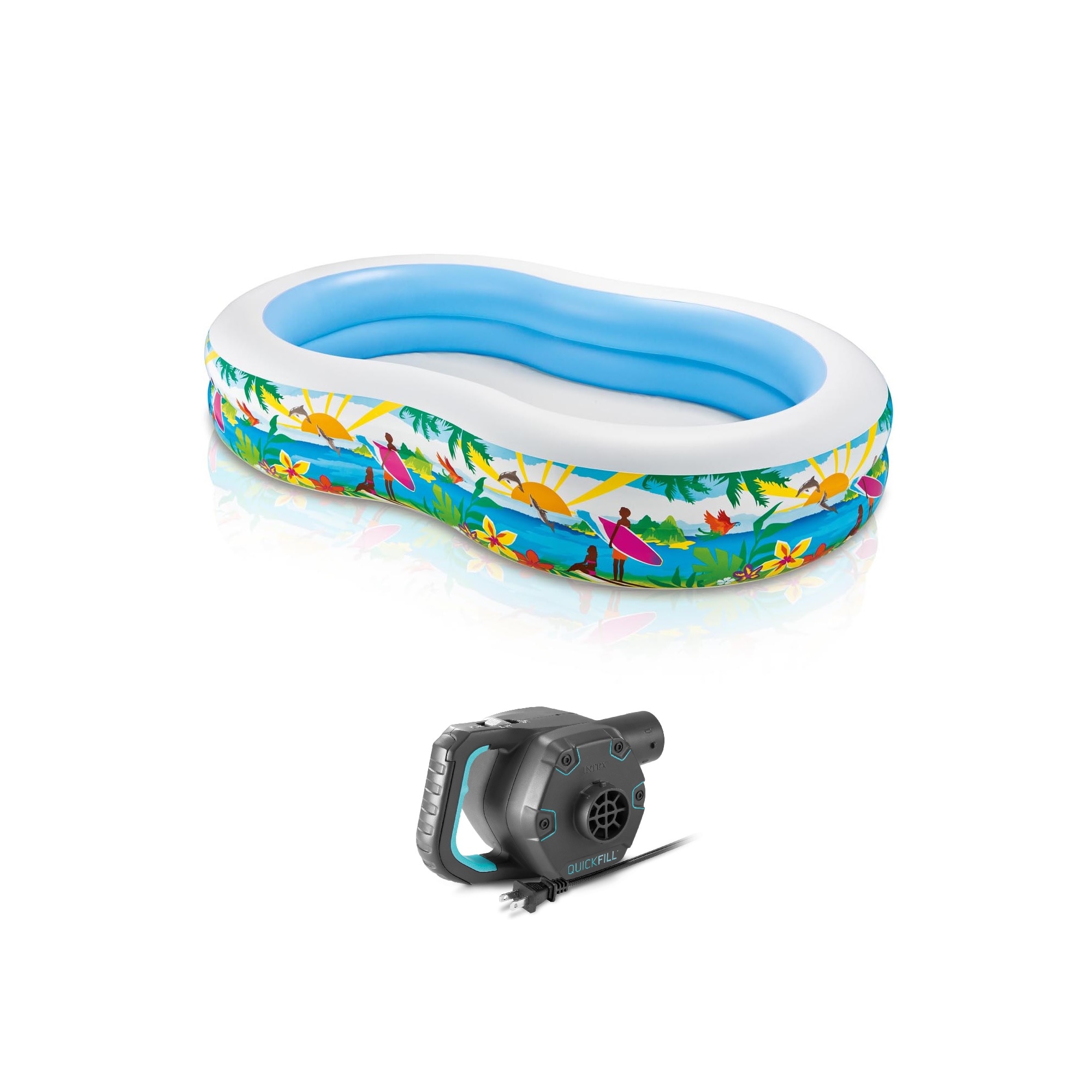 Intex 175512 103-Inches L x 63-Inches W Mulicolored Oval Kiddie Pool