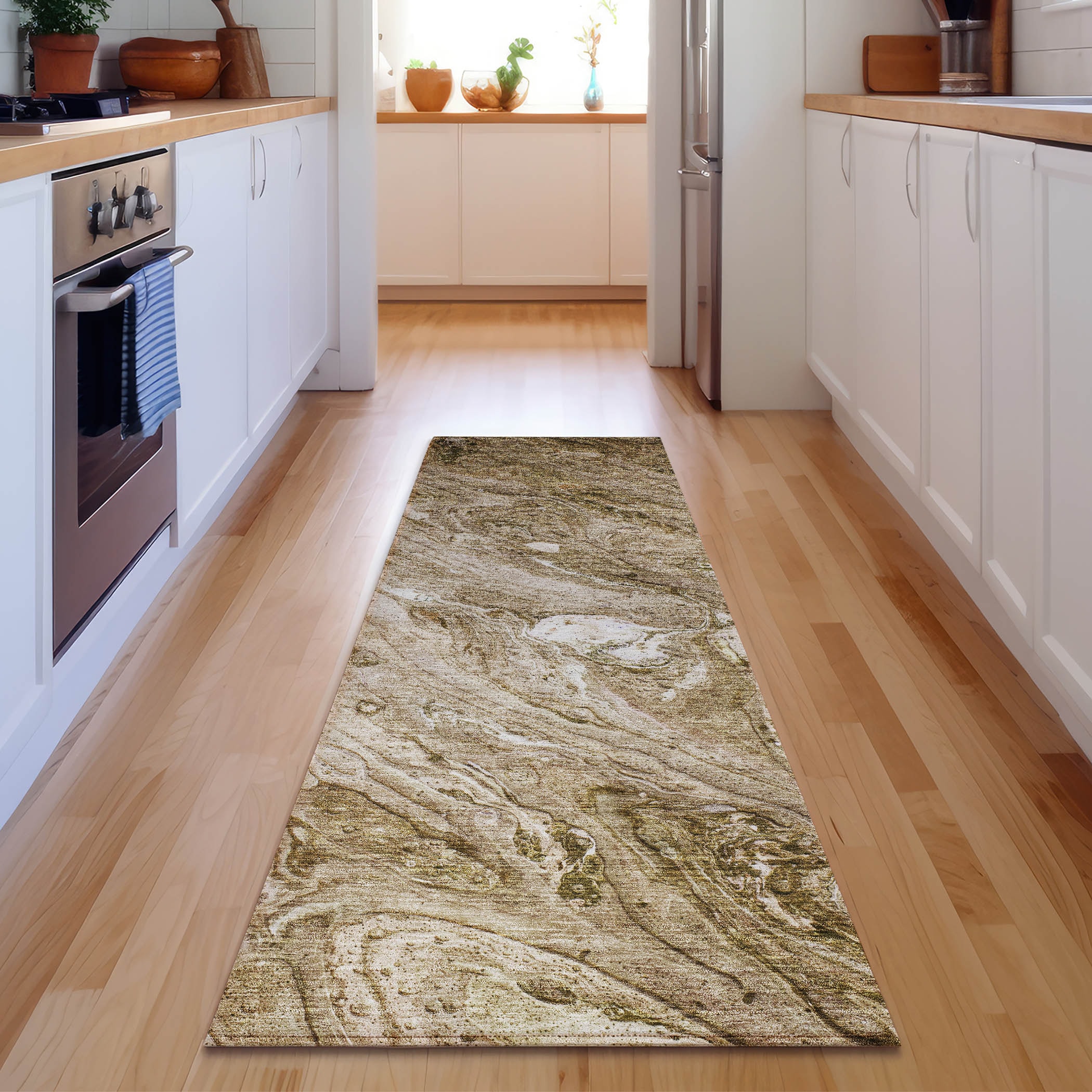 Addison Rugs AMF640BR2X8 Mayfield AMF640BR 2 x 7 (ft) Brown Rectangular Indoor Abstract Machine washable Pet Friendly Runner rug