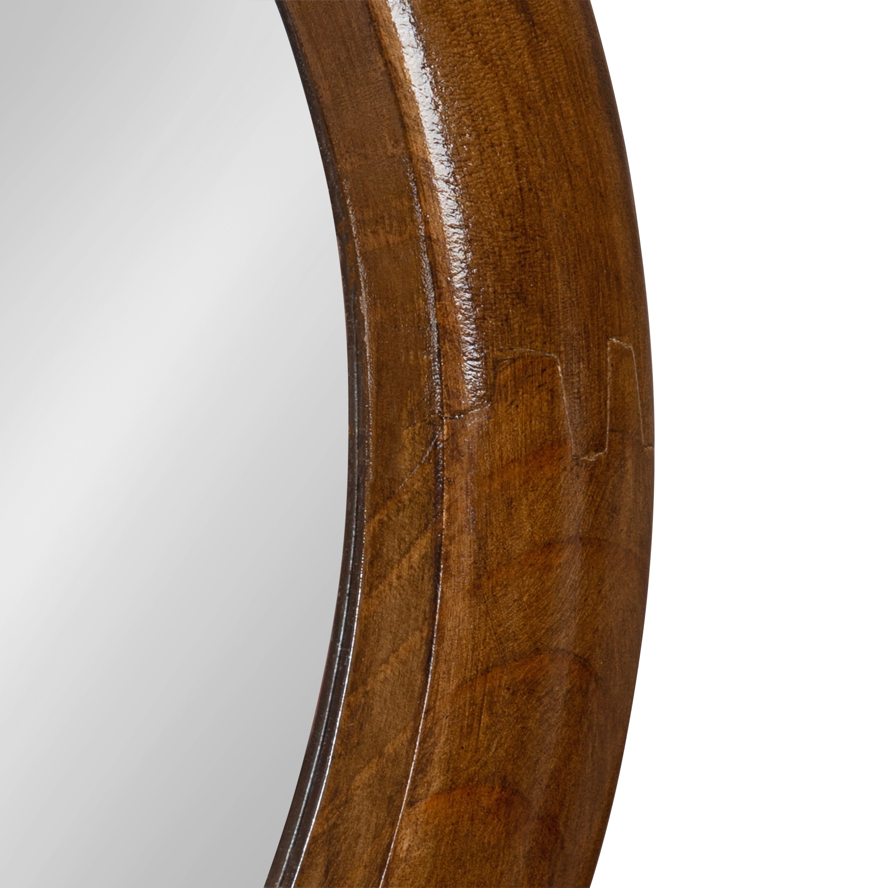 Kate and Laurel Pao 24-in W x 36-in H Oval Walnut Brown Framed Wall Mirror  in the Mirrors department at
