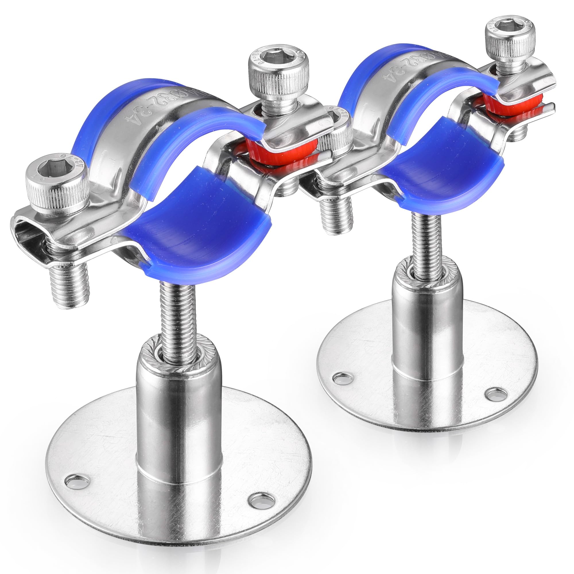 KHKFY 6PCS Stainless Steel Wall Mount Ceiling Mount Pipe Supports ...