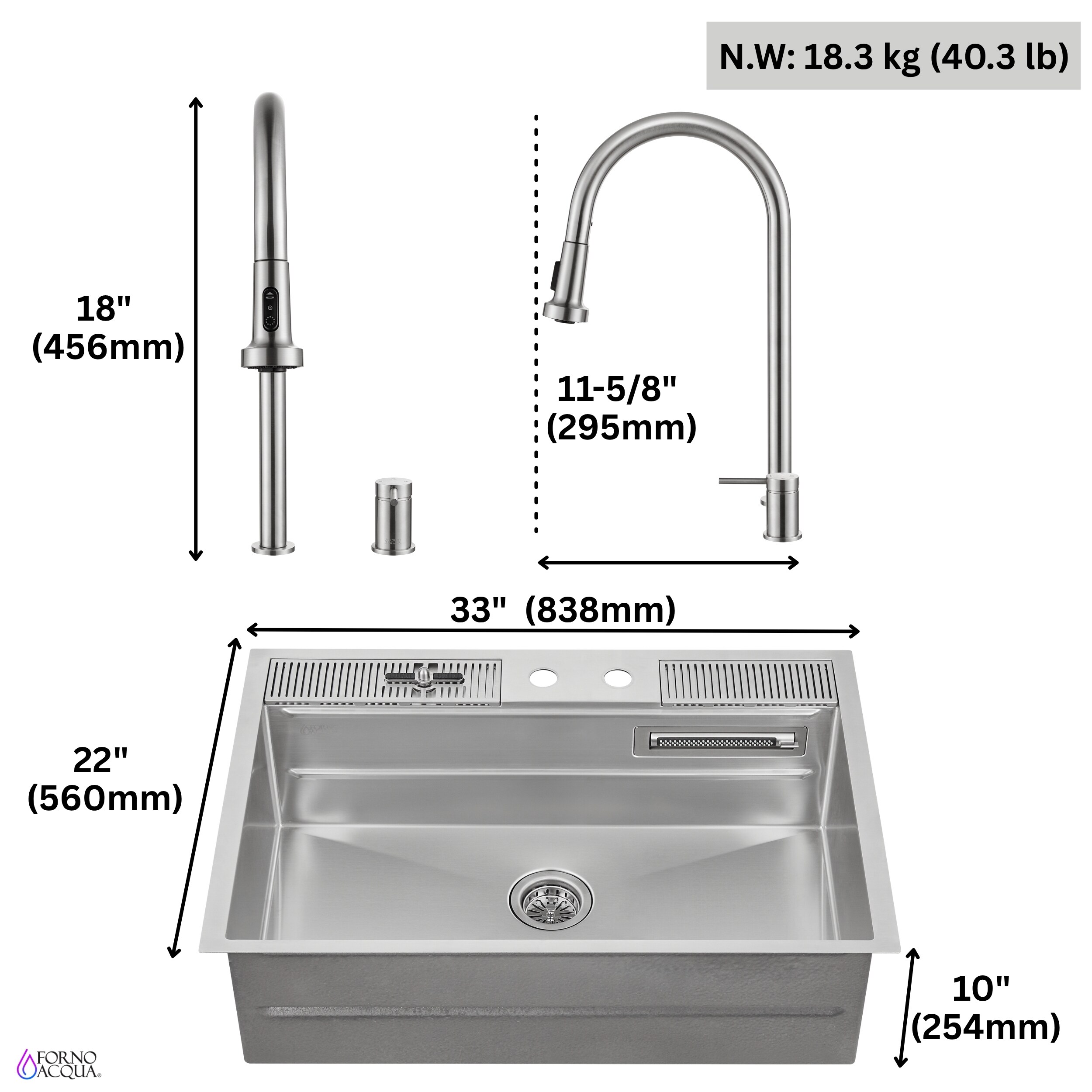 FORNO ACQUA E-ZP30 Kitchen-Sinks - View #15