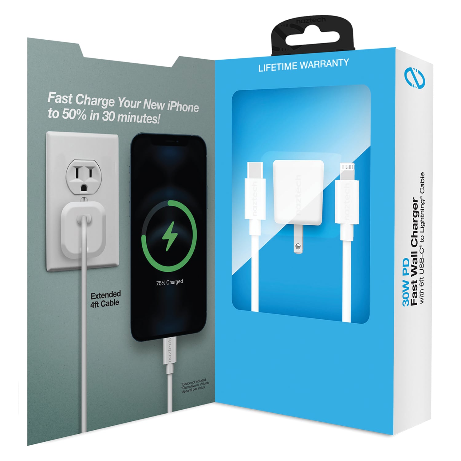 Naztech Usb-C ; Lightning Wall Outlet Charger 1 in the Mobile Device  Chargers department at 