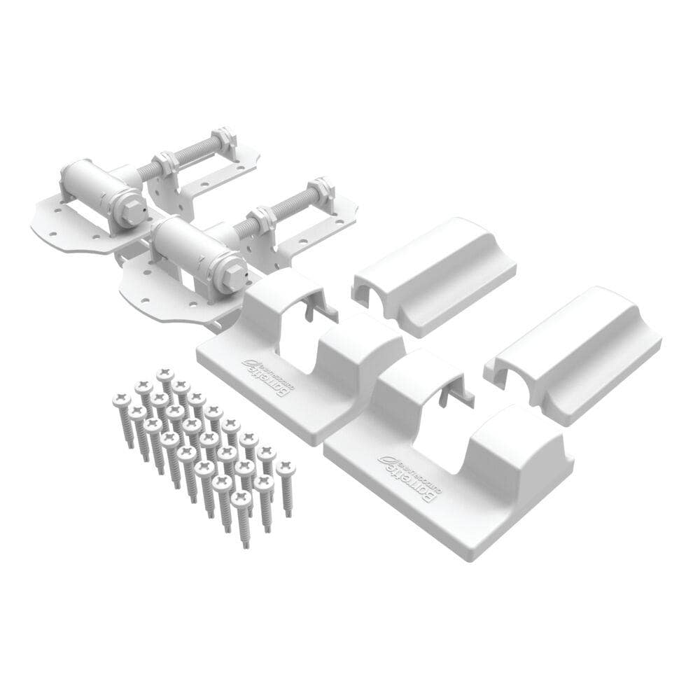 White Heavy-Duty Self-Closing Wrap Gate Hinge