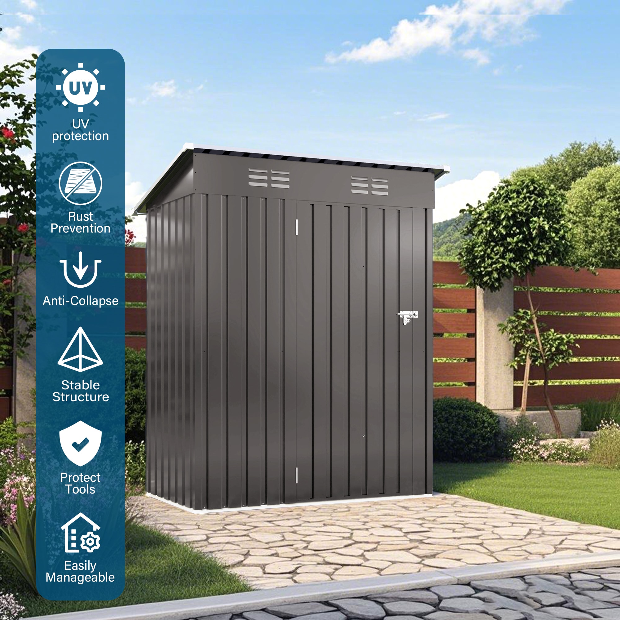 Clihome CL-TP717WF307LBW Metal-Storage-Buildings-Sheds - View #6