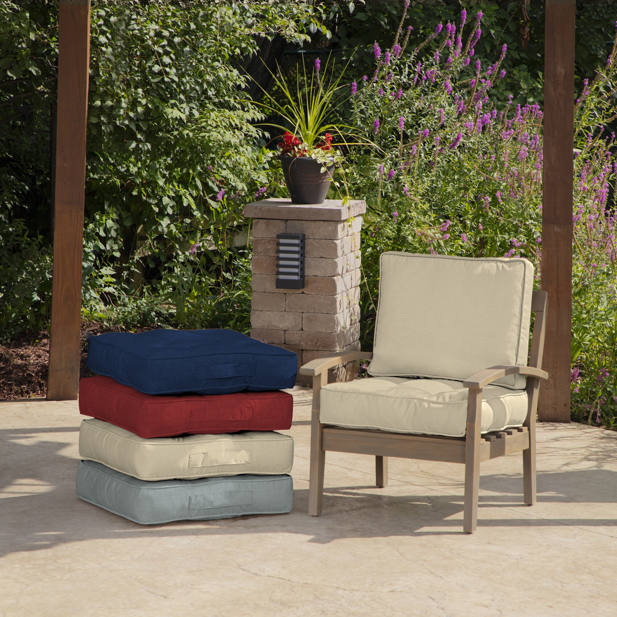 Leala Texture Deep Seat Outdoor Cushion Set Tan - Arden Selections