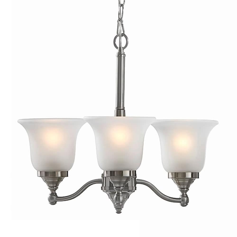 Project Source ZDH-5045-3-BN Roseall 3 -Light Brushed Nickel Traditional For Use in Bedrooms, Dining Rooms, Foyers, Kitchens, Living Rooms Chandelier