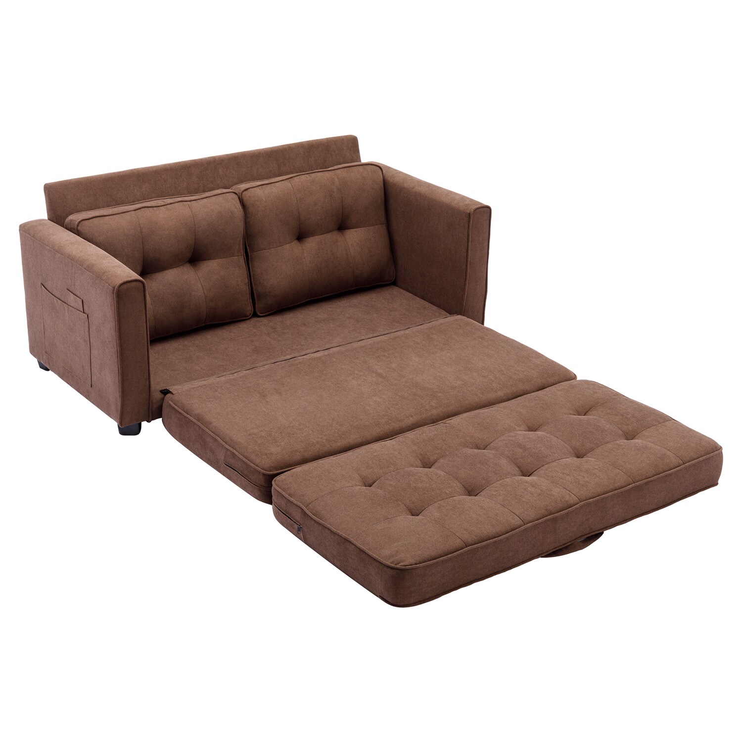 SINOFURN SYA290016GY 59.4-Inches Country Brown Chenille Reclining Sleeper