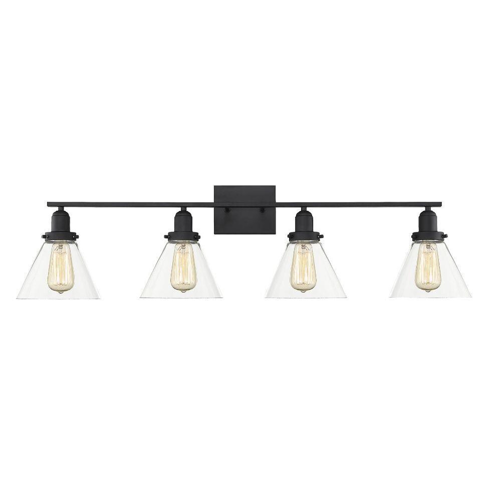 38-in 4-Light Black Transitional Vanity Light Bar in the Vanity Lights ...