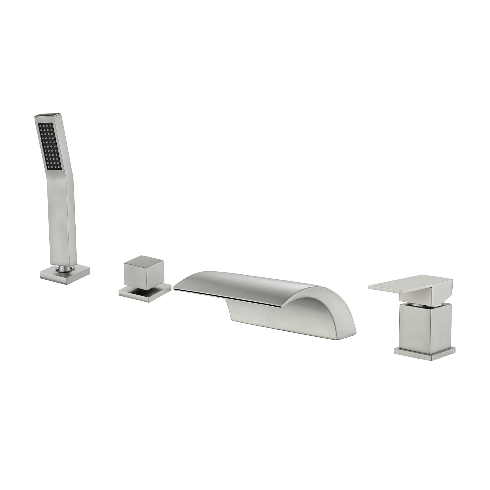Cobbe - Brushed Nickel Widespread 1-handle Low-arc Bathroom Sink Faucet