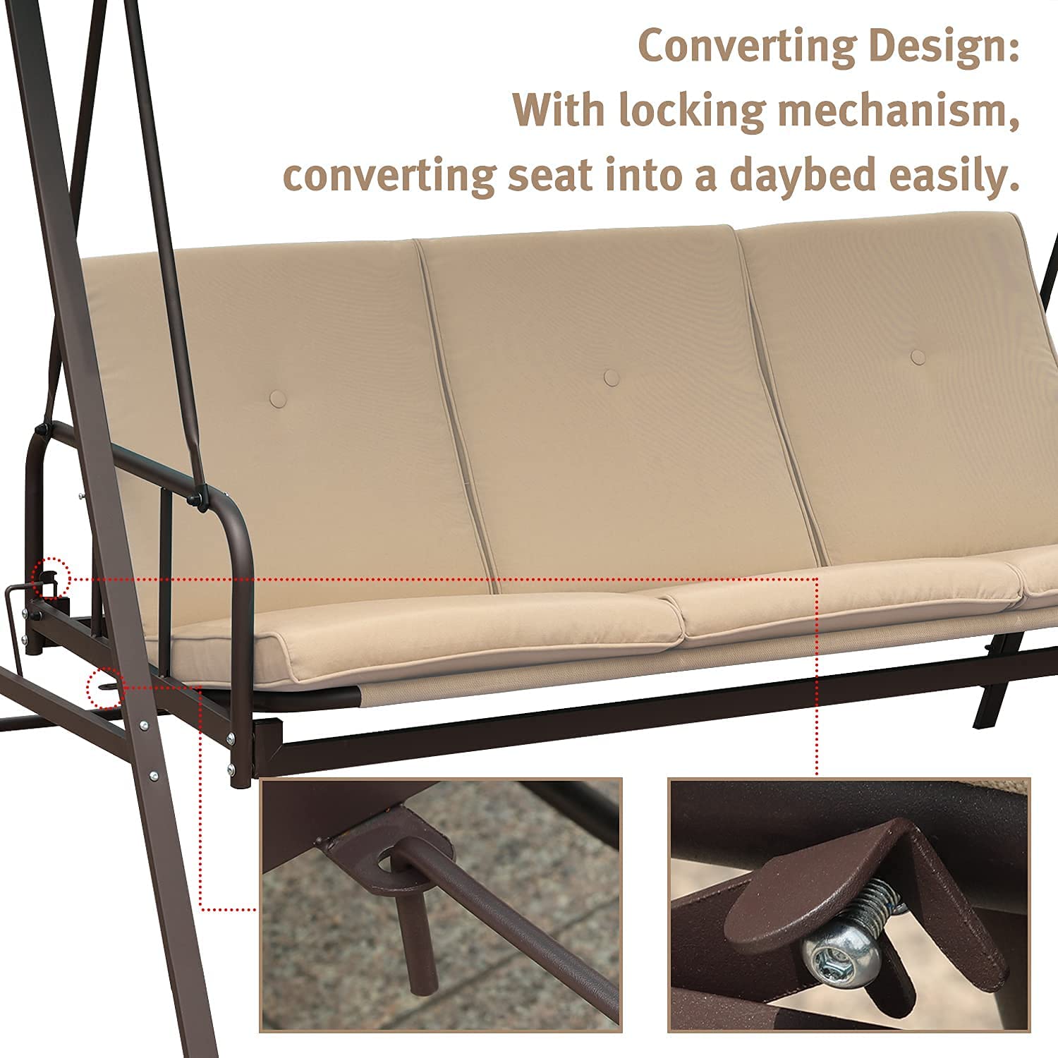 Aoodor A052-PBNBN Swing-Gliders - View #6