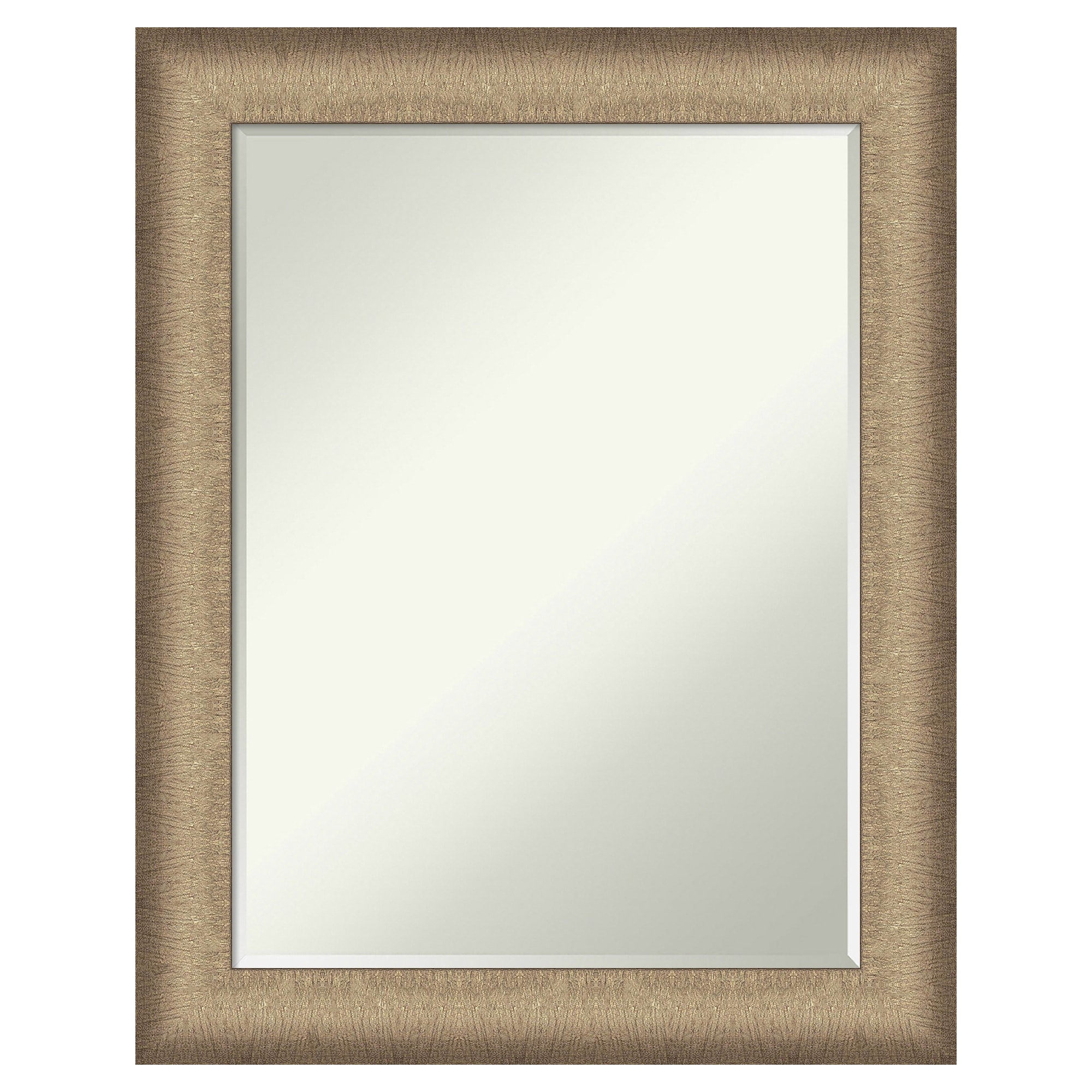 Amanti Art - Petite Bevel Mirror Elegant Brushed Bronze Framed Wood Bathroom Wall Mirror 28.75 x...